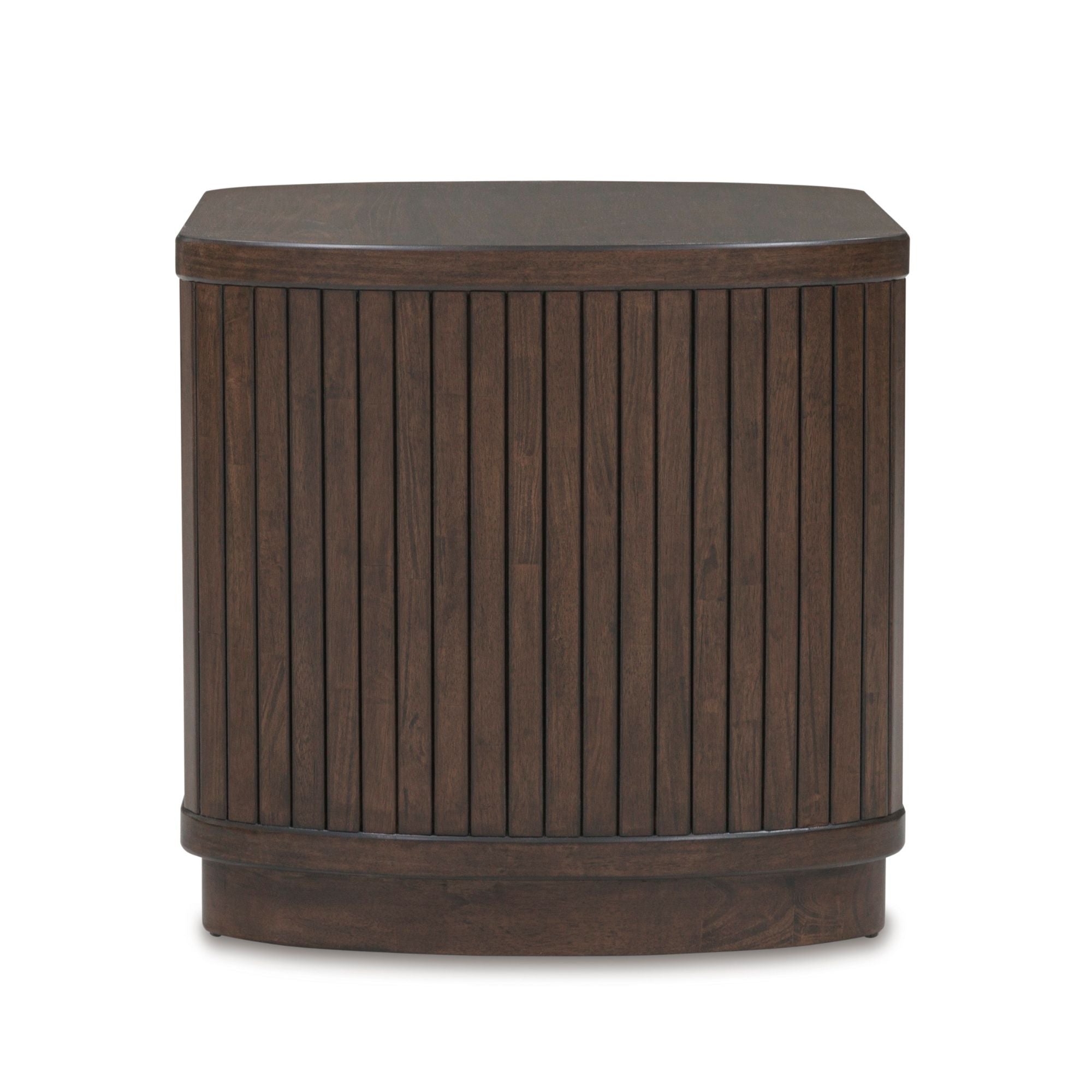 Square end table from Signature Design by Ashley, featuring a modern design with a smooth surface and sturdy legs.