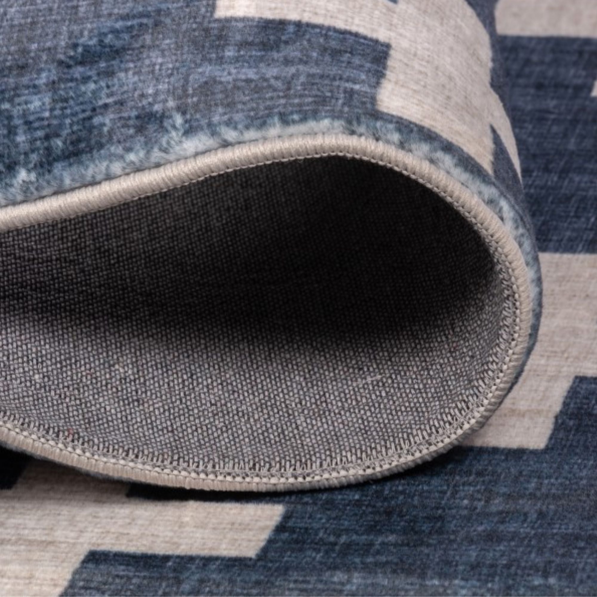 Blue and white modern indoor area rug for kids from Viana Inc, featuring a playful design suitable for children's rooms.