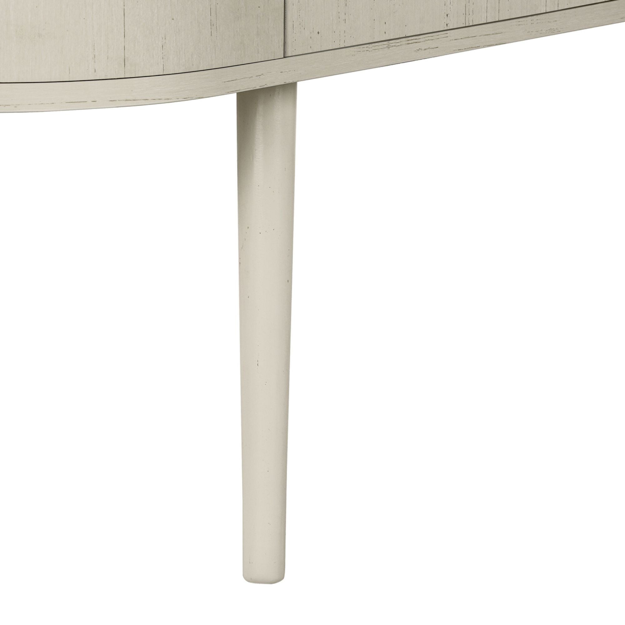 Antique white Monarch Specialties 72-inch TV stand with four doors and open shelving for media storage.