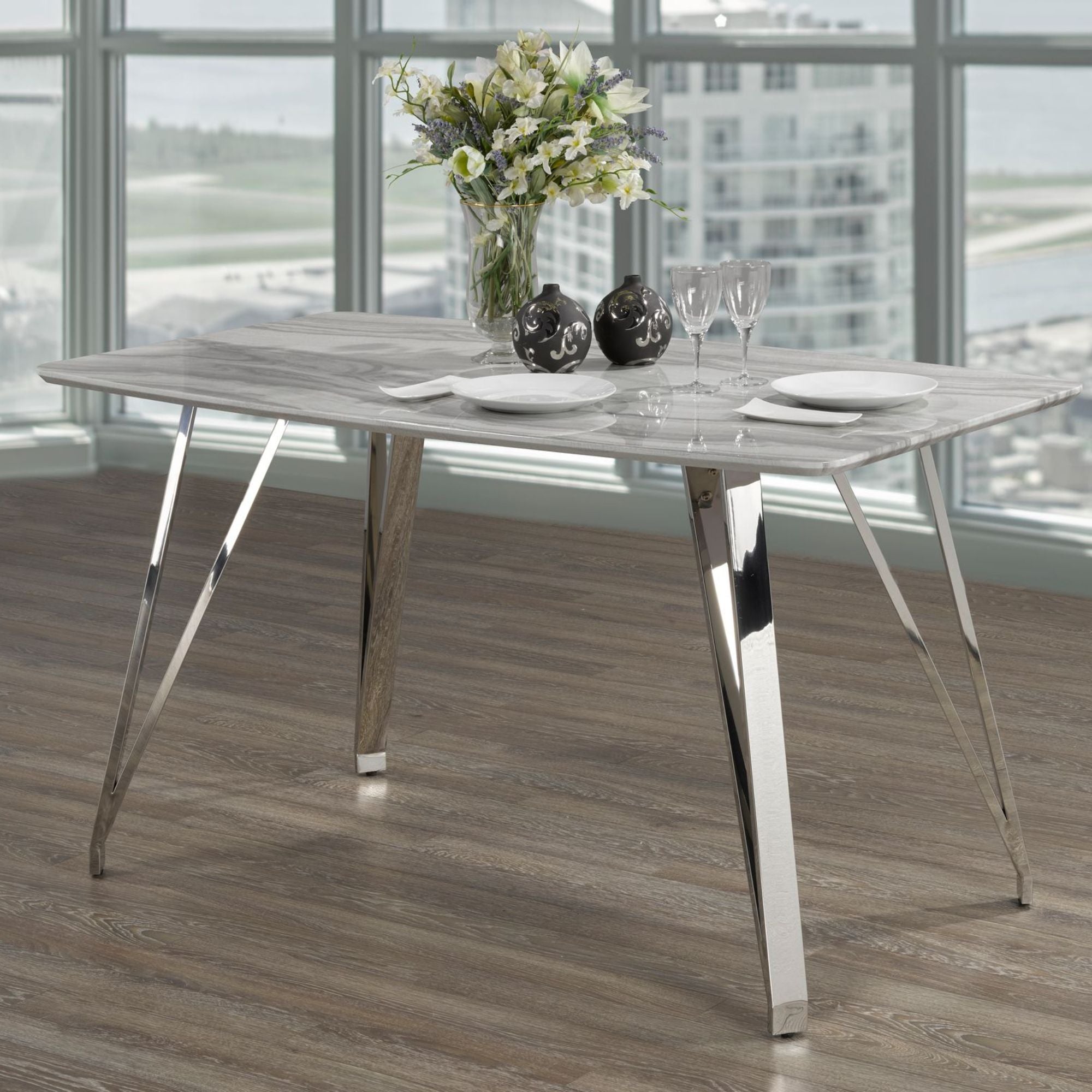Modern Marble Look Counter-Height Dining Table | CastleUp Experience Centre Online Furniture
