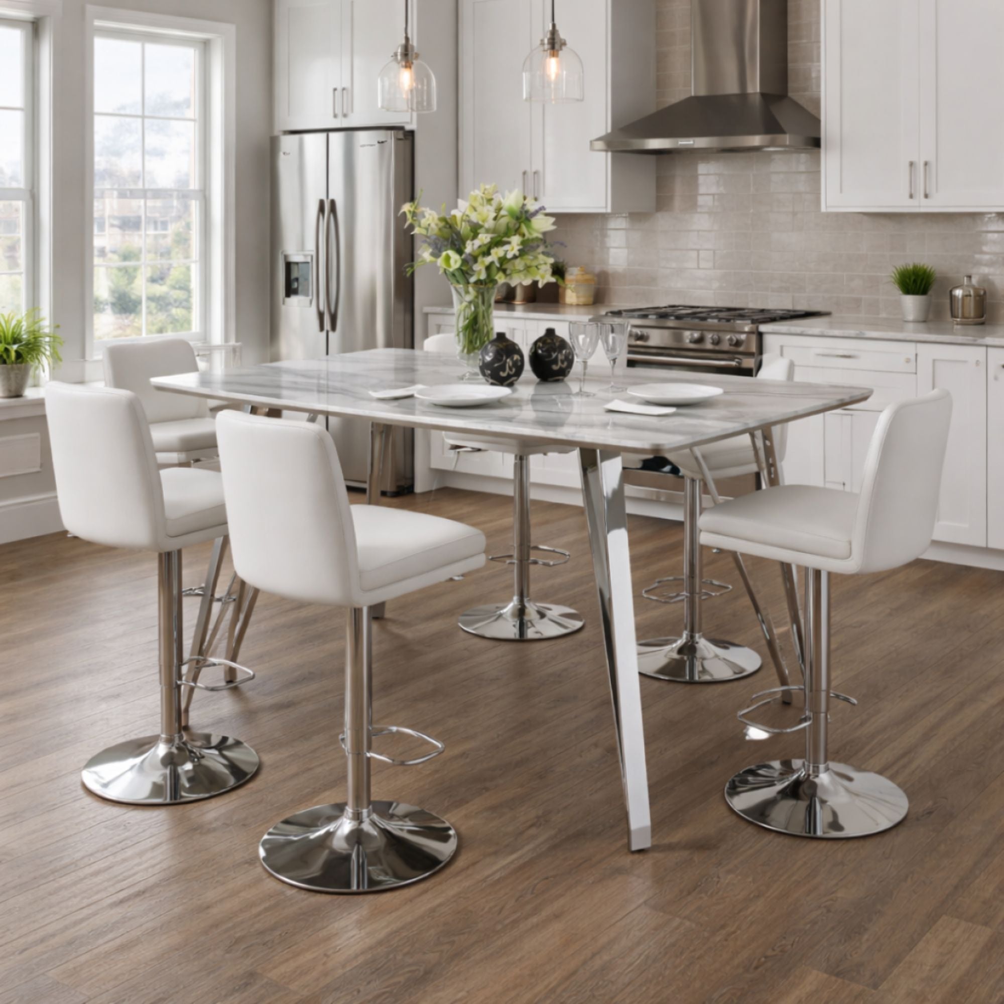 Modern Marble Look Counter-Height Dining Table | CastleUp Experience Centre Online Furniture