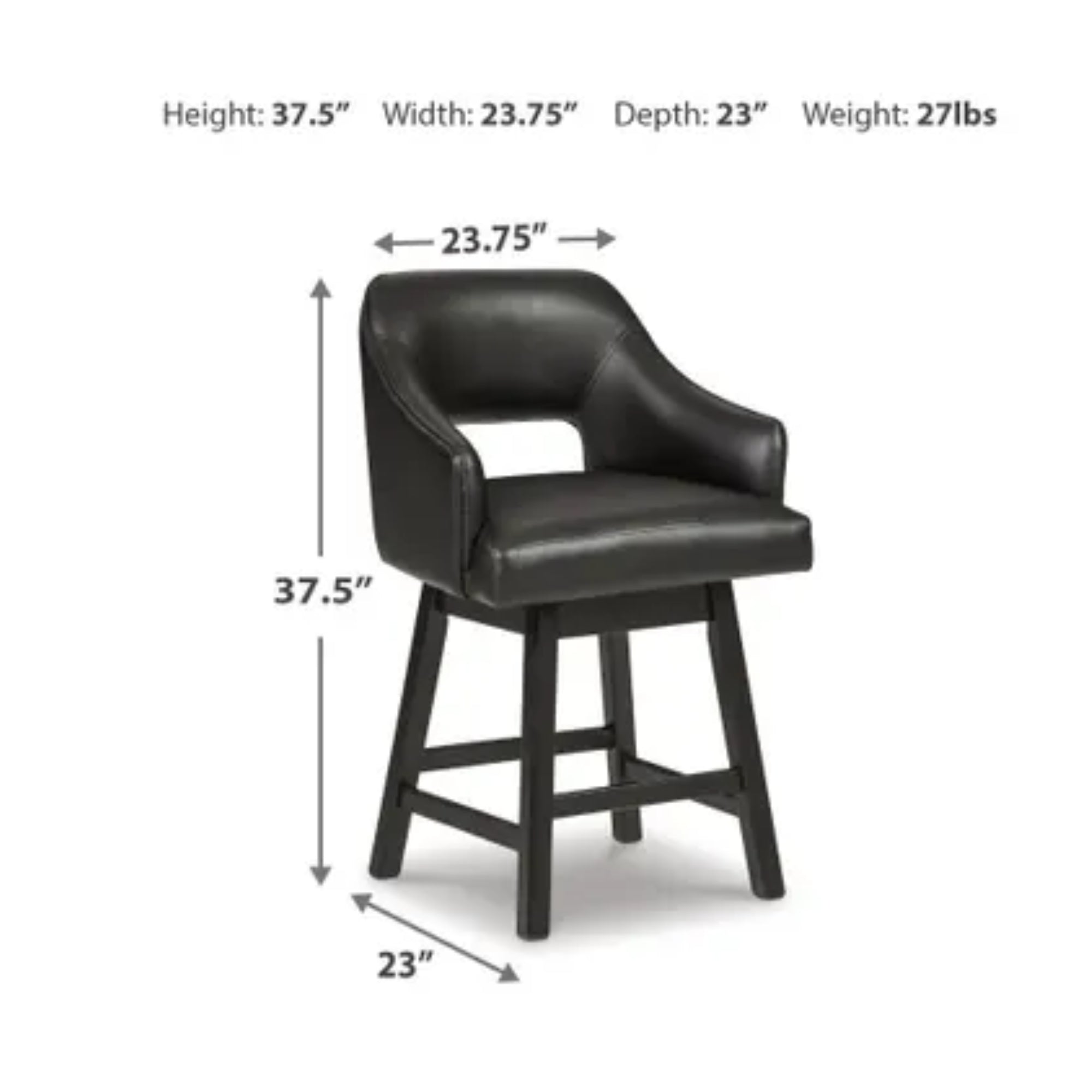Pair of black and dark brown Tallenger UPH swivel barstools by Signature Ashley, showcasing modern design and comfortable seats.