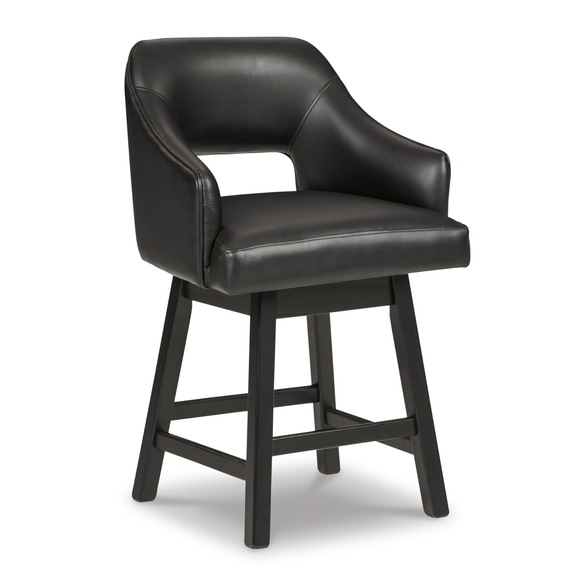 Set of two black and dark brown Tallenger UPH swivel barstools by Signature Ashley, featuring modern design and comfortable seating.