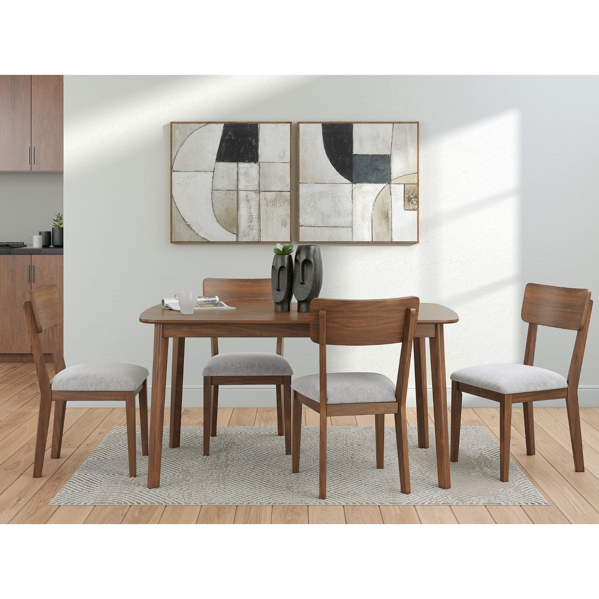 Brown Tameride 5-piece dining room set by Signature Ashley, featuring a table and matching chairs in a stylish design.