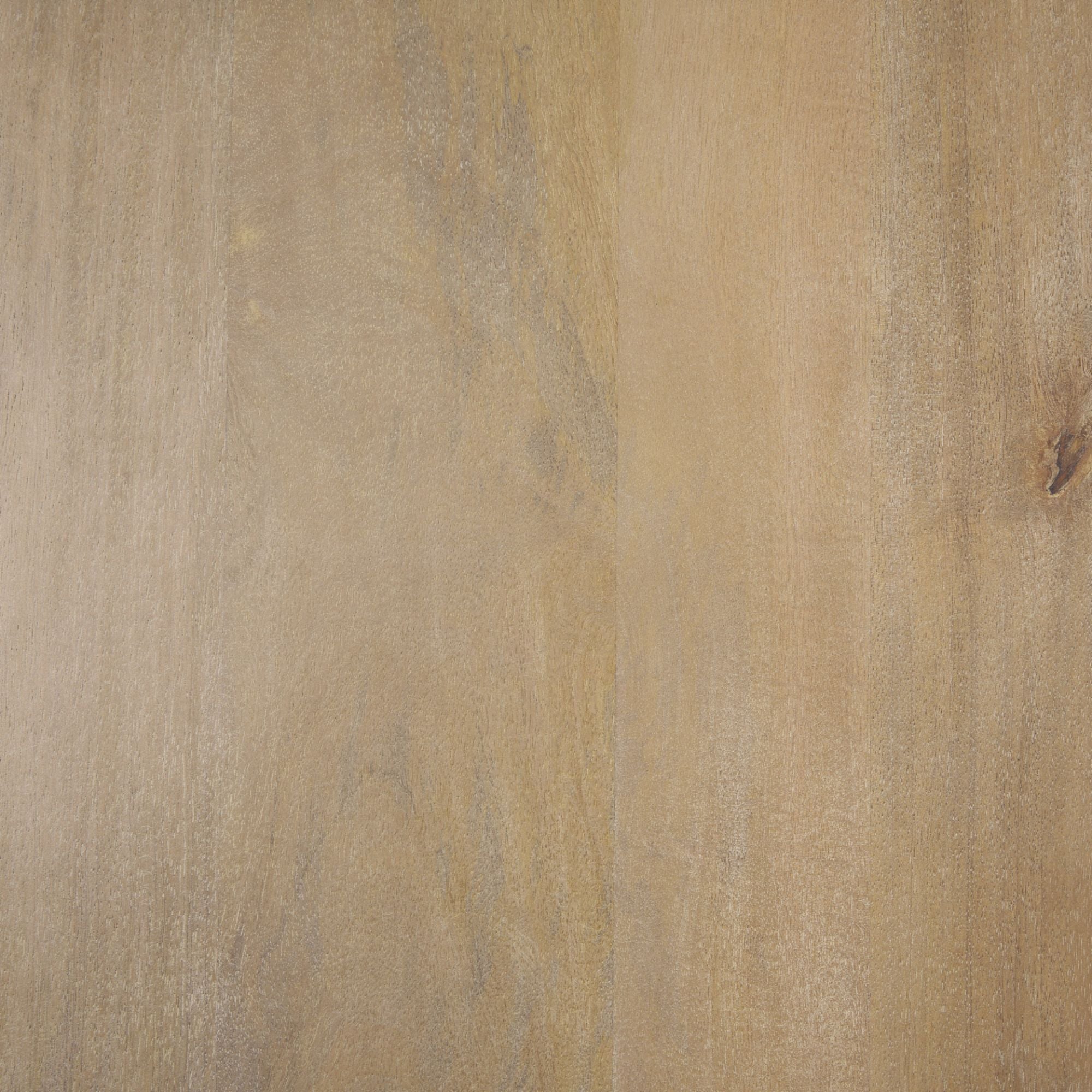 Light brown wood round dining table from Mercana Terra Collection, 60 inches, showcasing smooth surface and sturdy design.