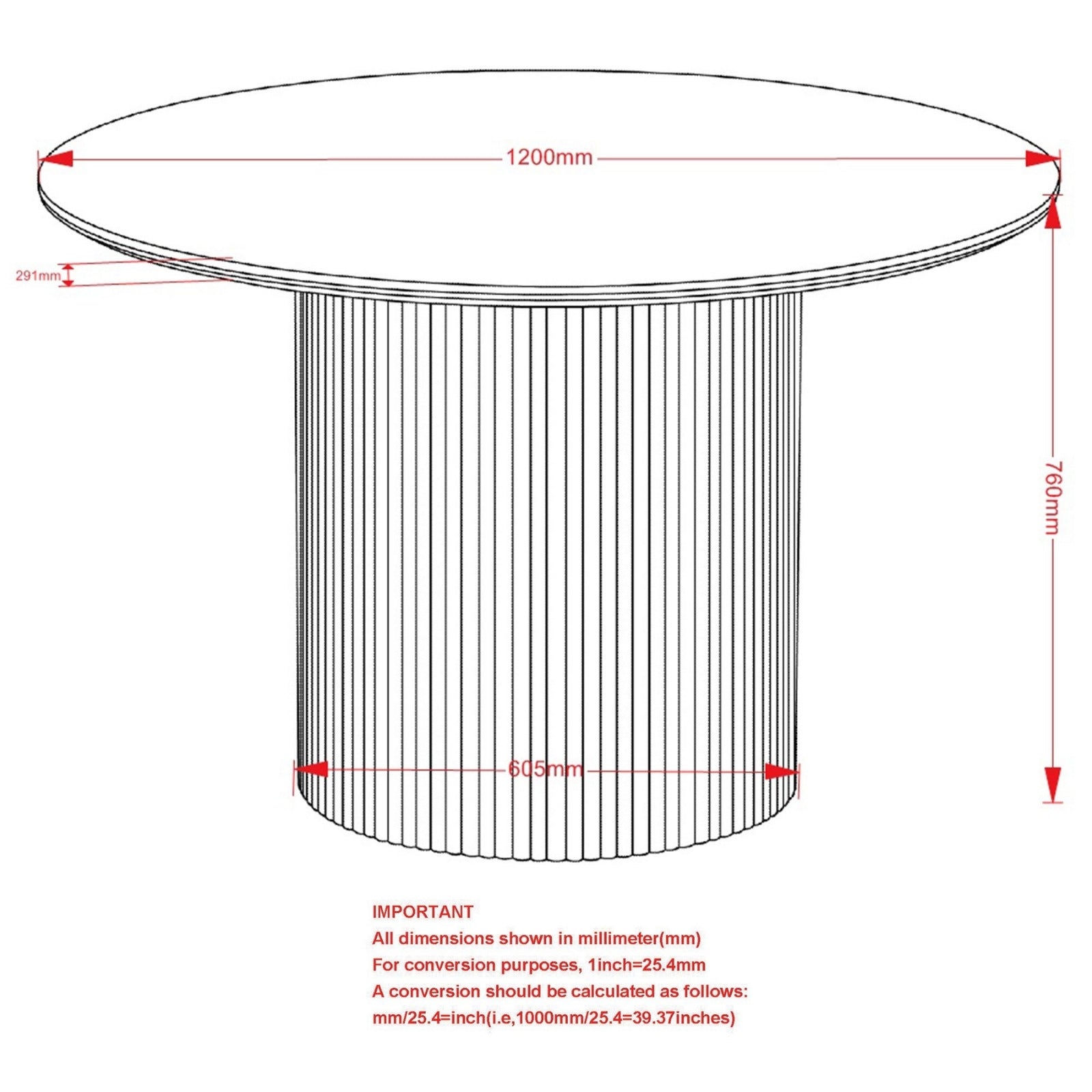 Thalia 47" Sintered Stone Round Dining Table Ivory