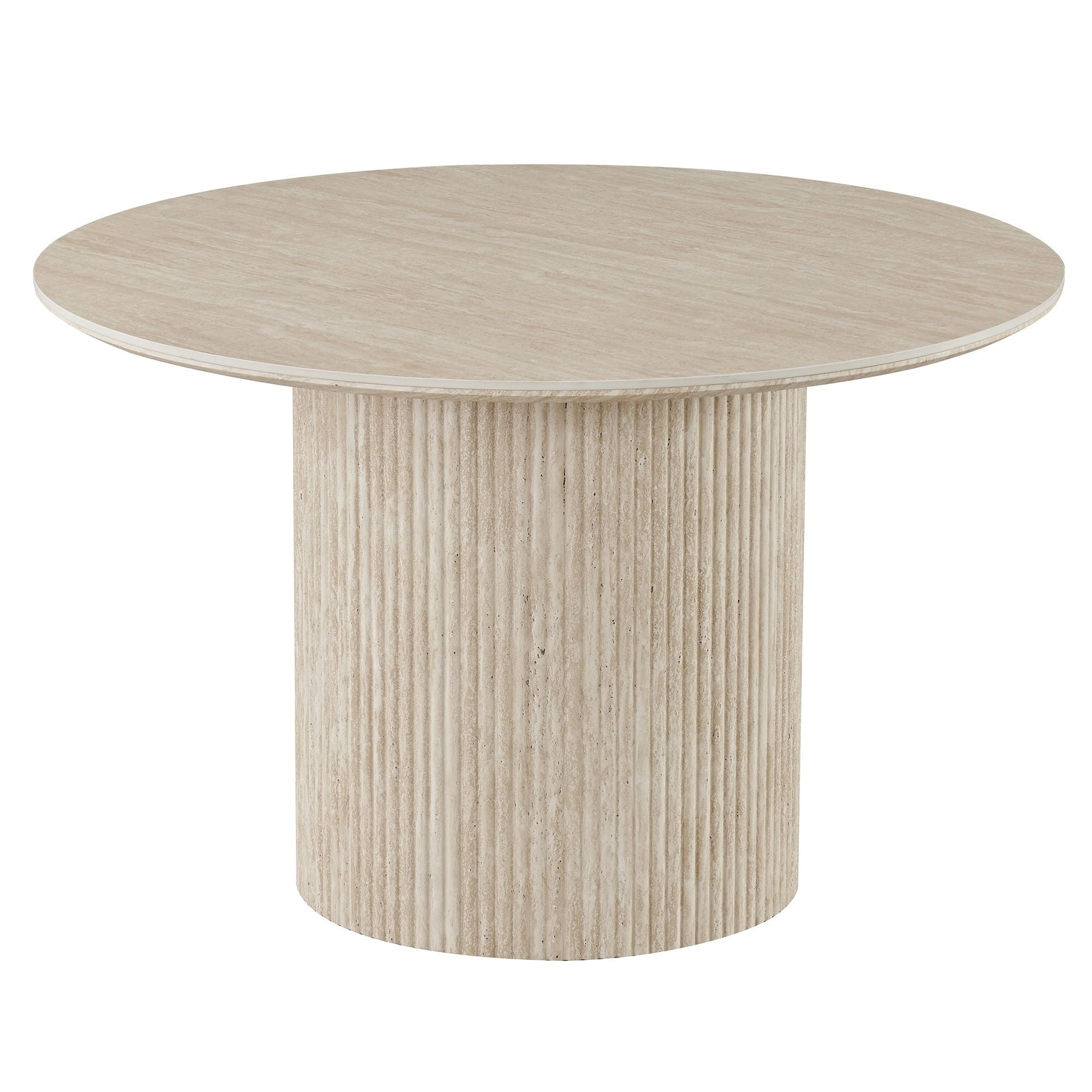 Thalia 47" Sintered Stone Round Dining Table Ivory