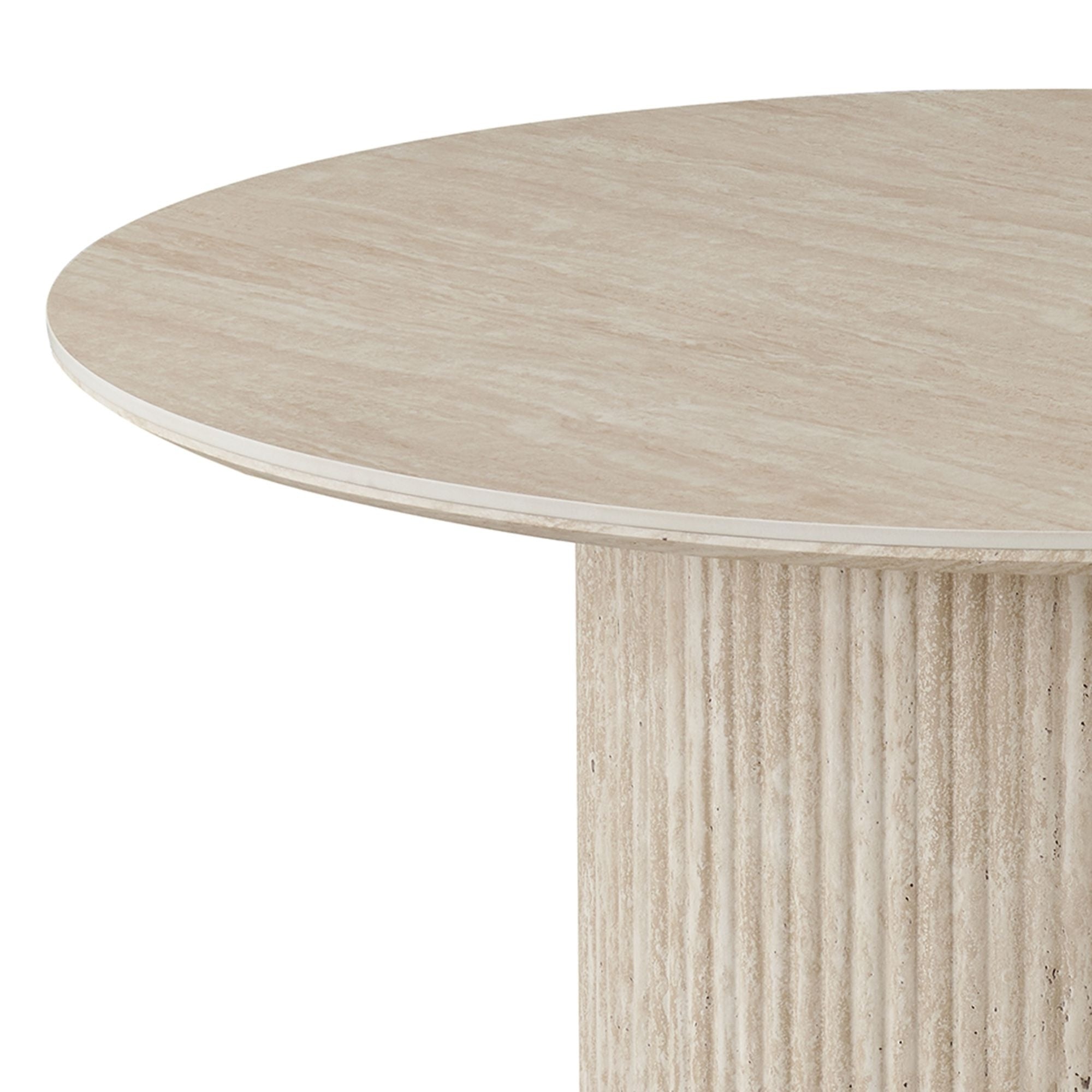 Thalia 47" Sintered Stone Round Dining Table Ivory