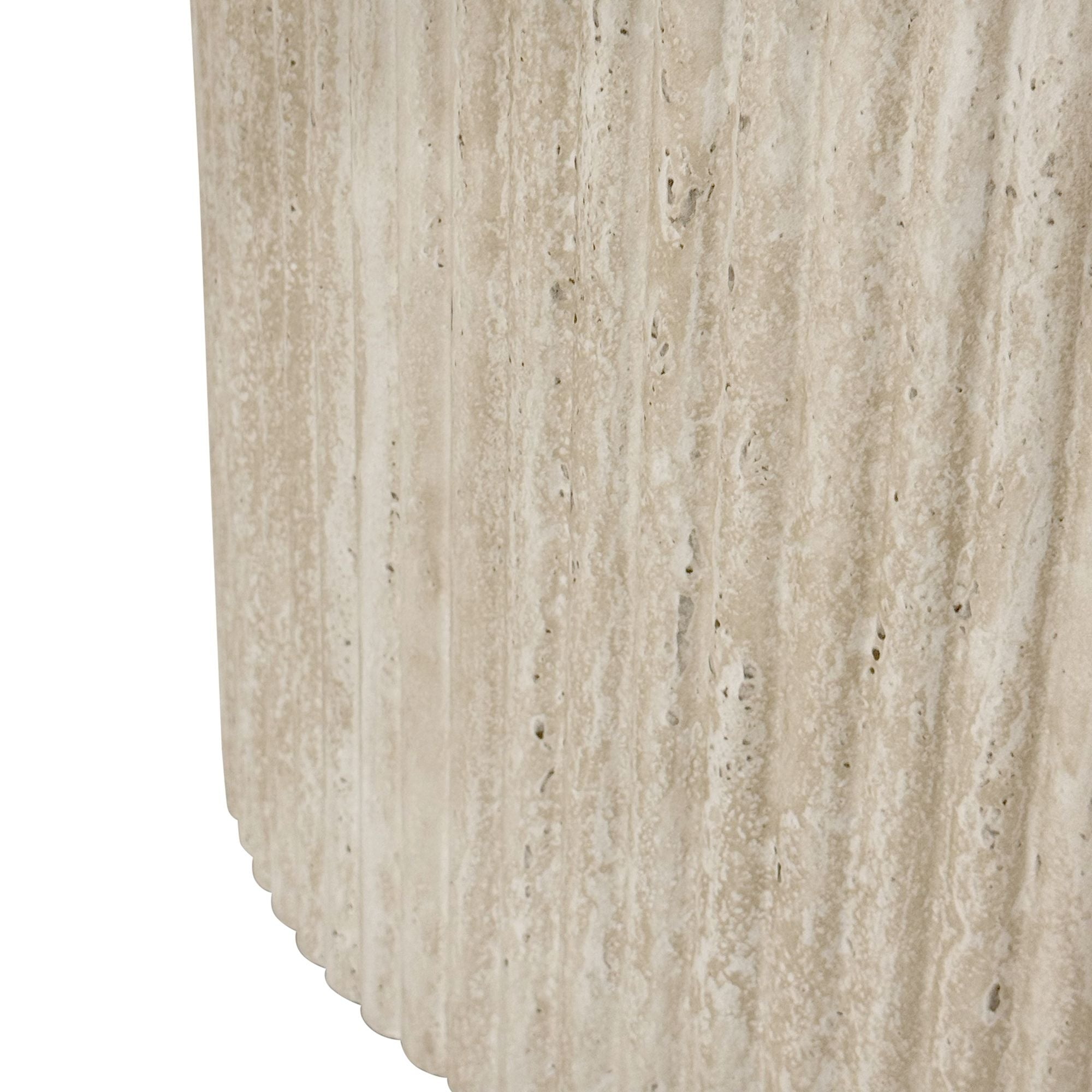 Thalia 47" Sintered Stone Round Dining Table Ivory