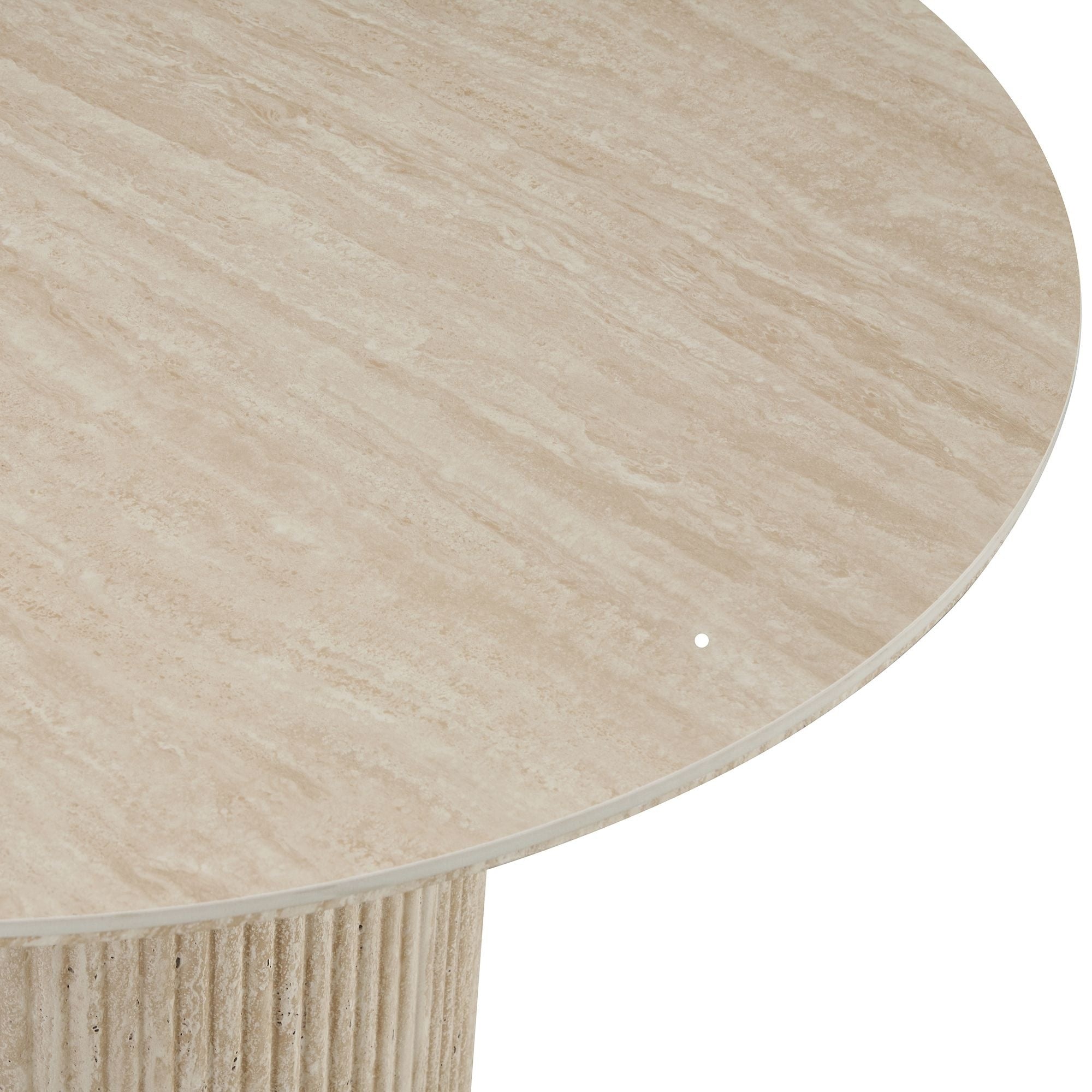 Thalia 47" Sintered Stone Round Dining Table Ivory