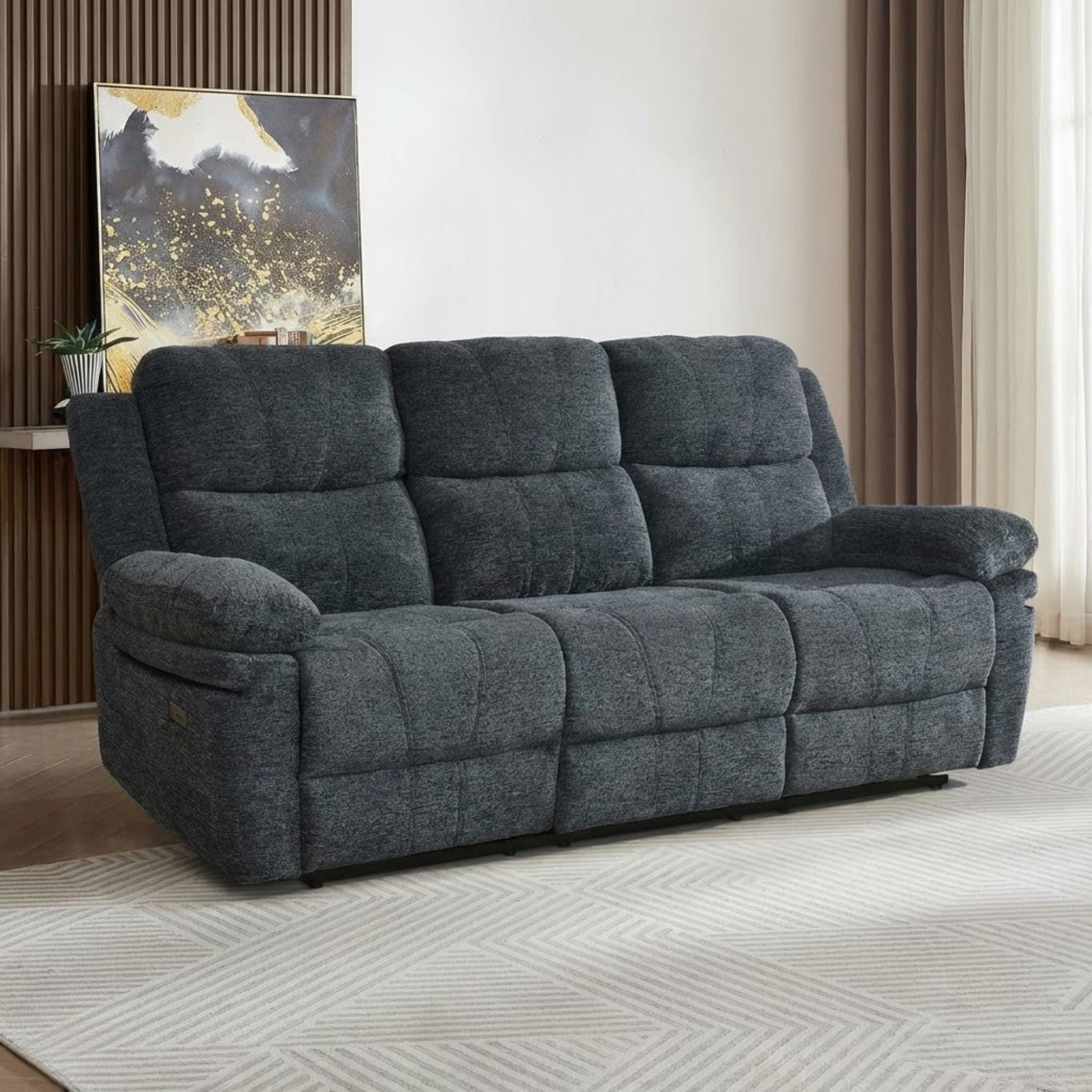 Thea Power Recliner Sofa in Dark Grey | CastleUp Experience Centre Online Furniture