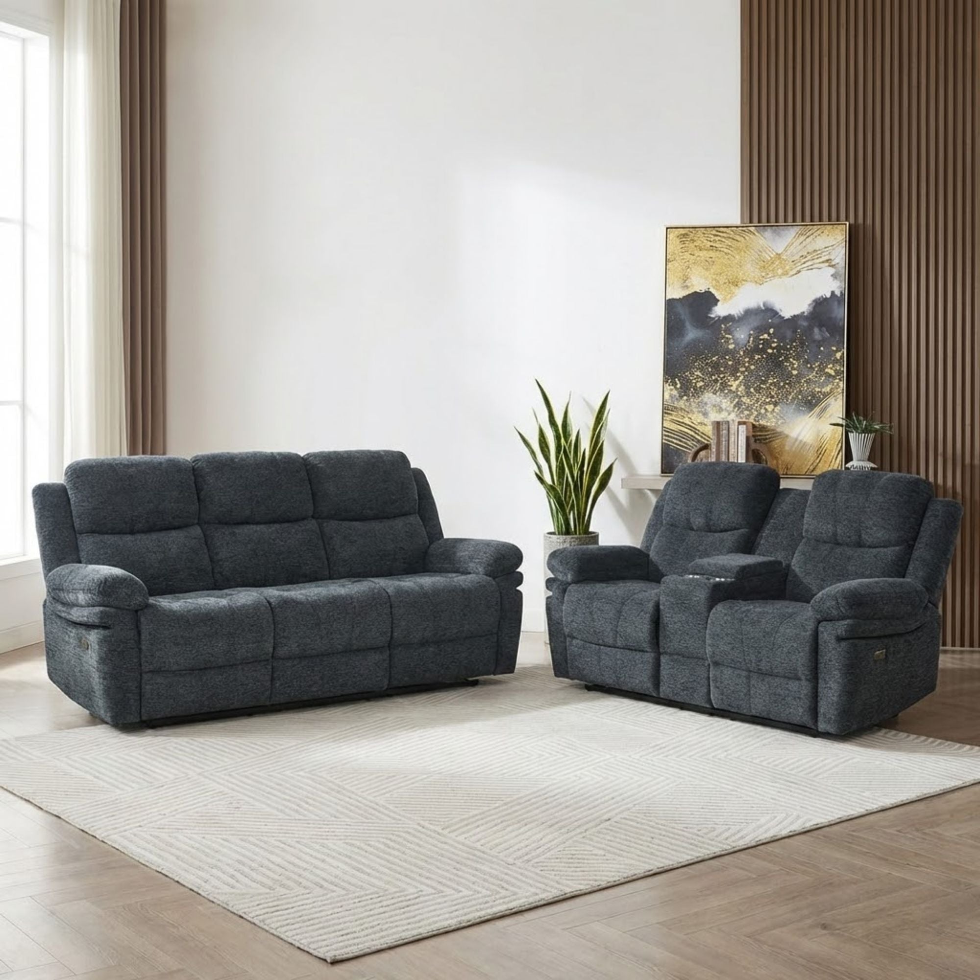 Thea Power Recliner Loveseat in Dark Grey | CastleUp Experience Centre Online Furniture