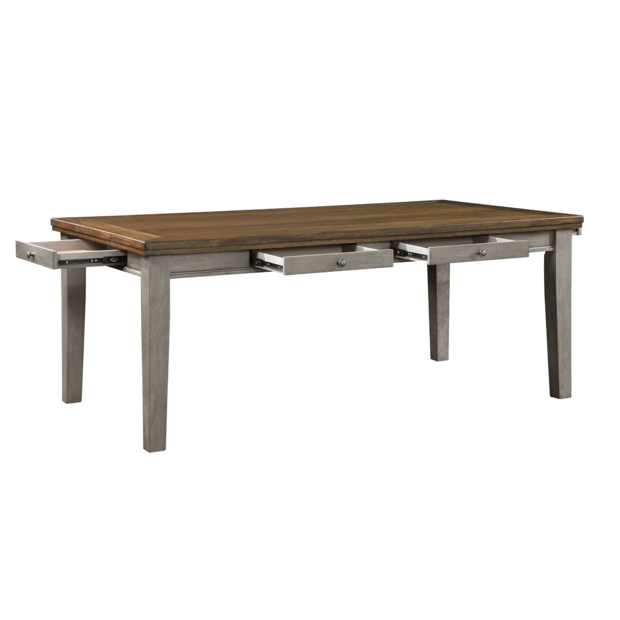 Gray Tigard Collection dining table and chairs from MAZ, modern dining room set with sleek design and comfortable seating.