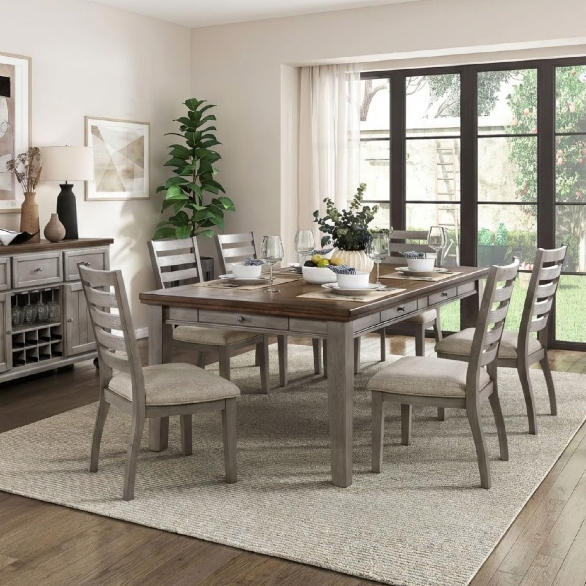 Tigard Collection Dining Set in grey | CastleUp Experience Centre Online Furniture