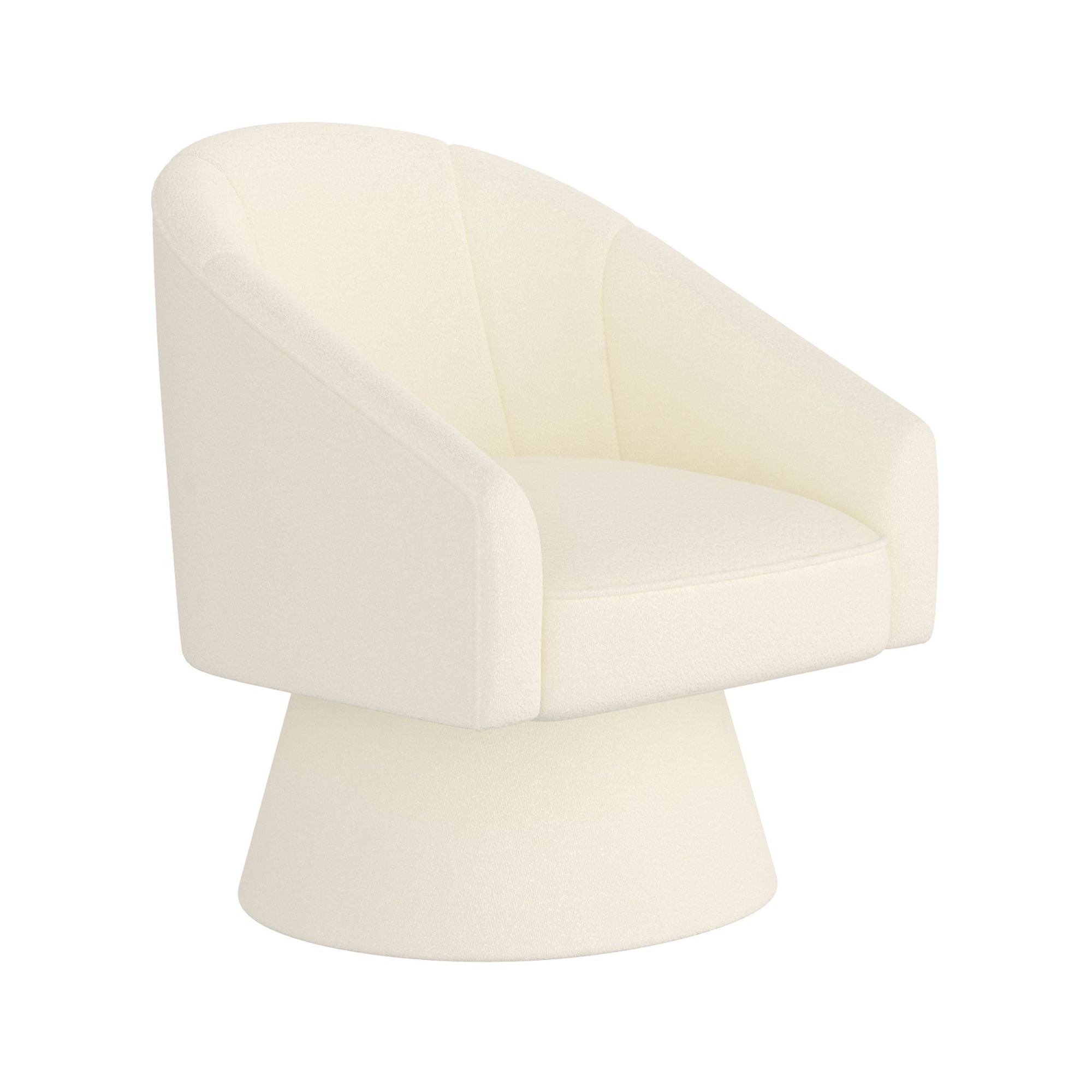 Tilsy 360° Swivel Accent Chair in Ivory Bouclé