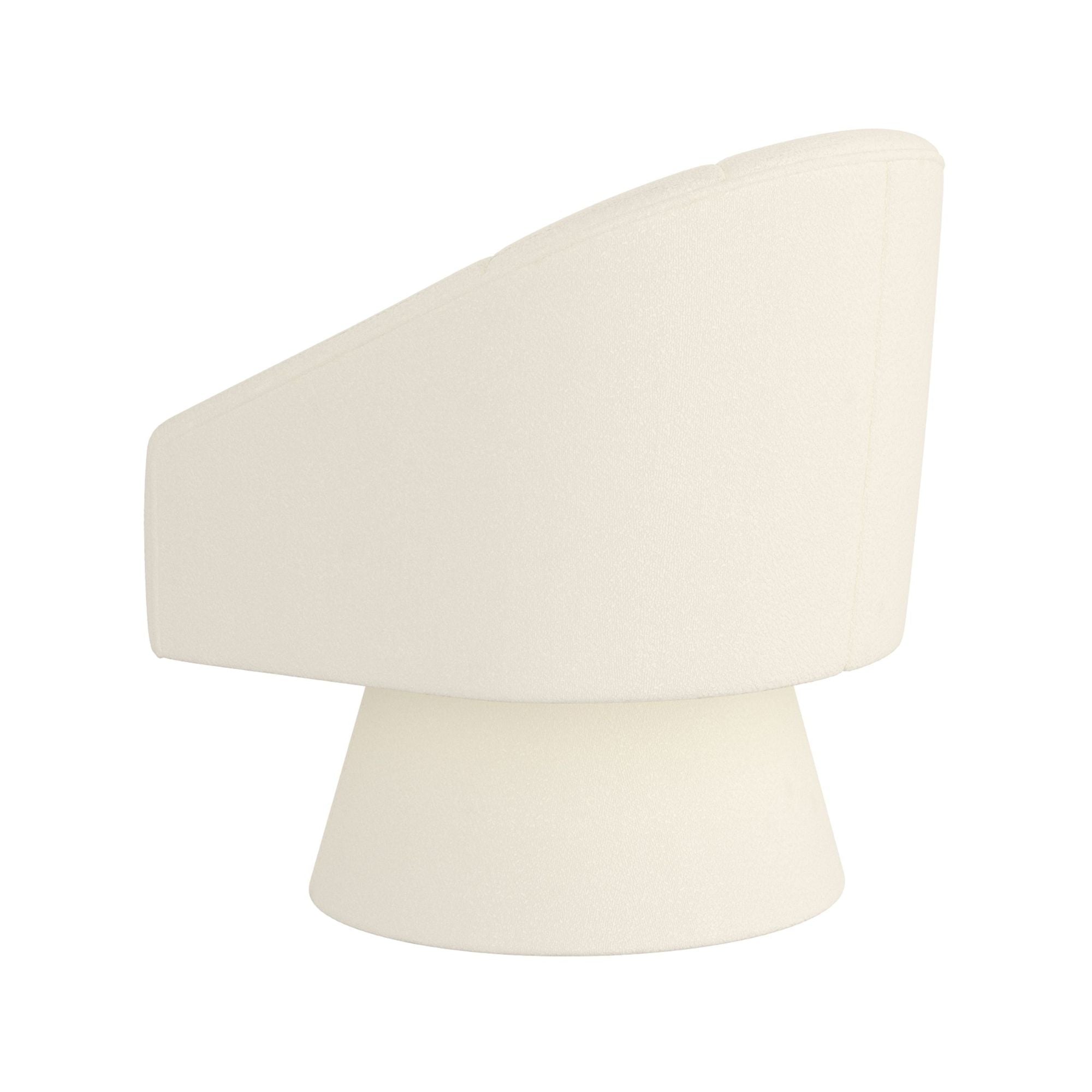Tilsy 360° Swivel Accent Chair in Ivory Bouclé