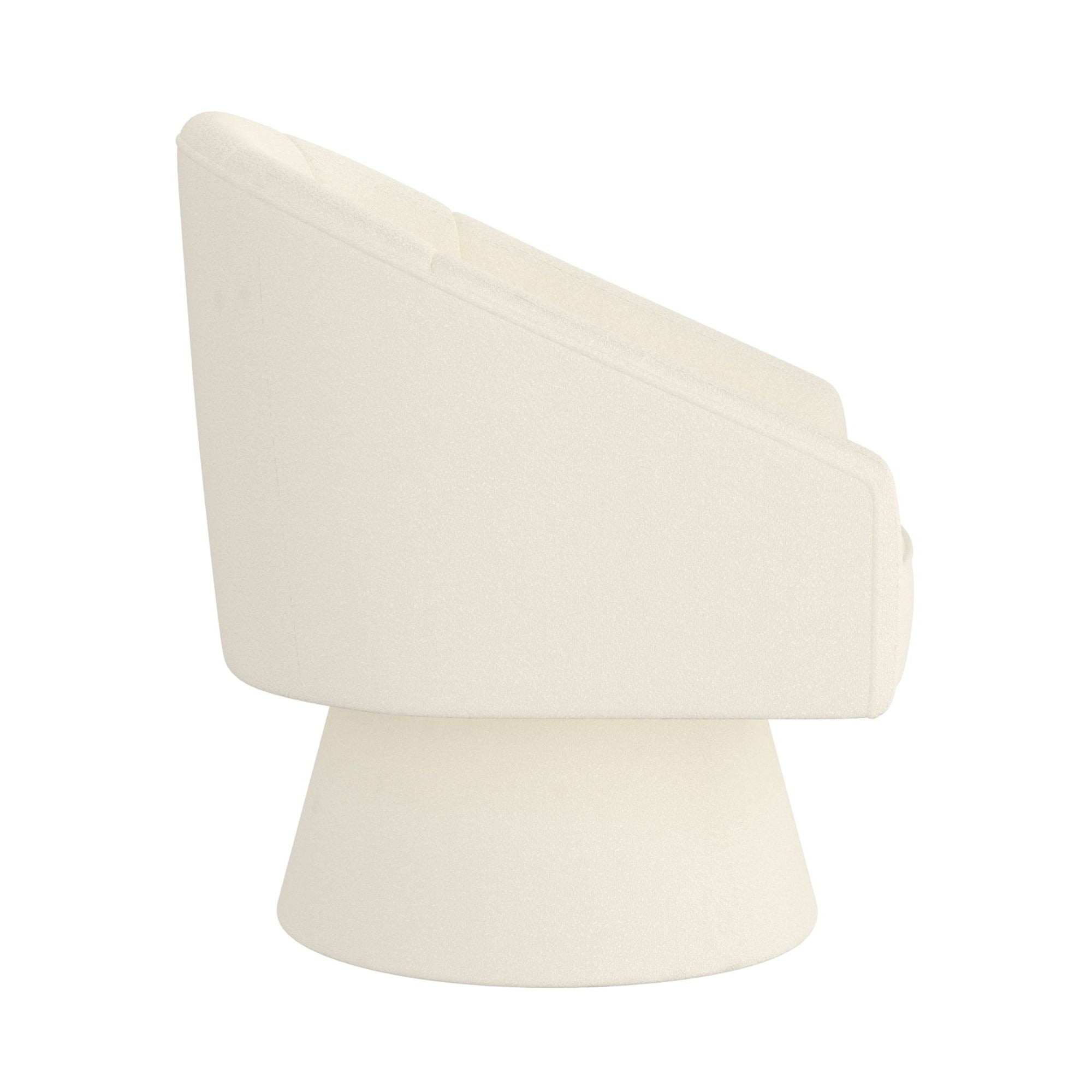 Tilsy 360° Swivel Accent Chair in Ivory Bouclé