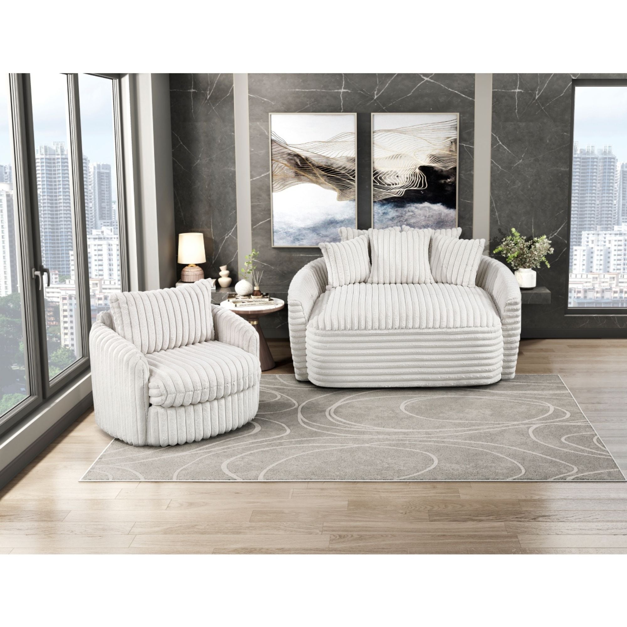Beige Tomball Accent Chair by M.A.F showcasing a stylish upholstered armchair with wooden legs in a modern living room setting.