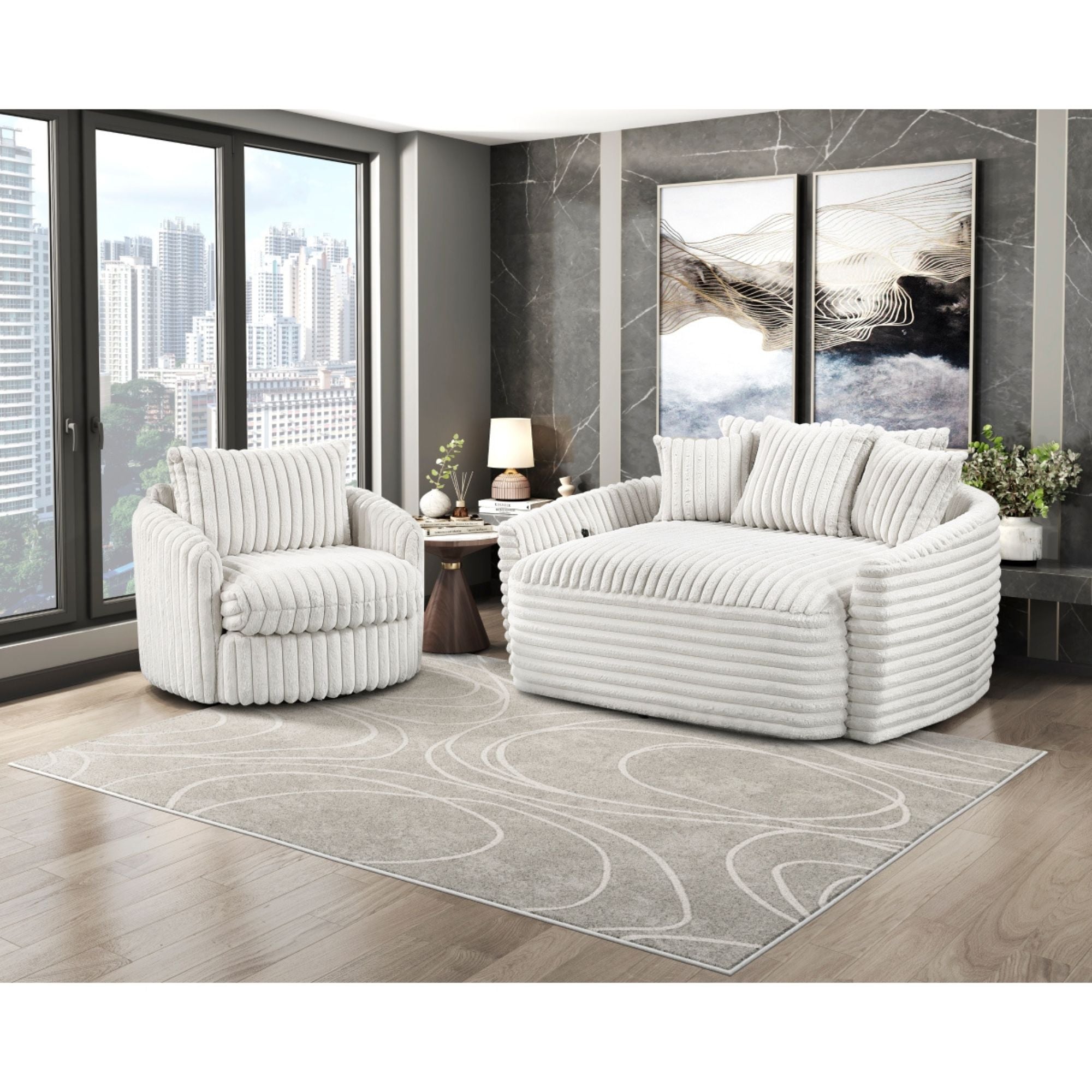 M.A.F Tomball beige accent chair with cushioned seat and wooden legs, stylish addition to living rooms or bedrooms.
