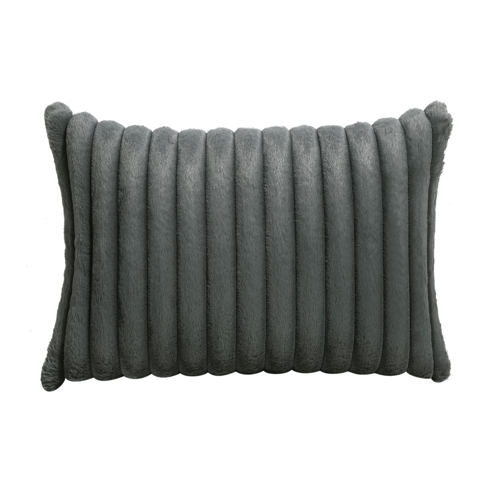 Dark grey Tomball accent chair by M.A.F with cushioned seat and wooden legs, shown in a modern living room setting.