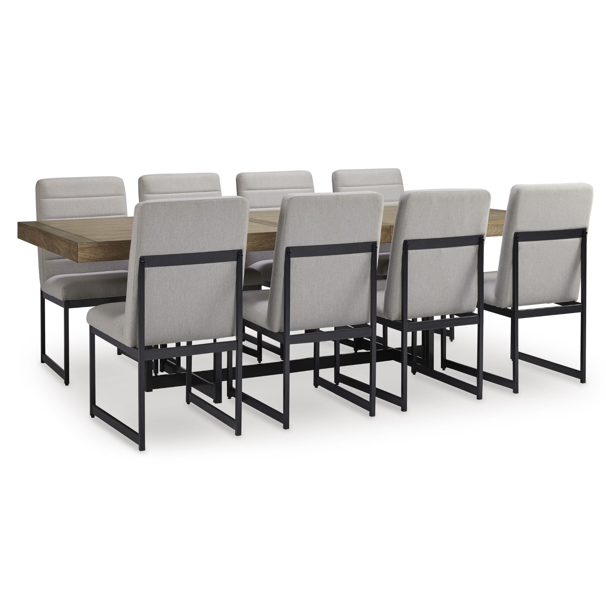 Grey Tomtyn dining room set by Signature Ashley featuring a table and matching chairs in a modern dining area.