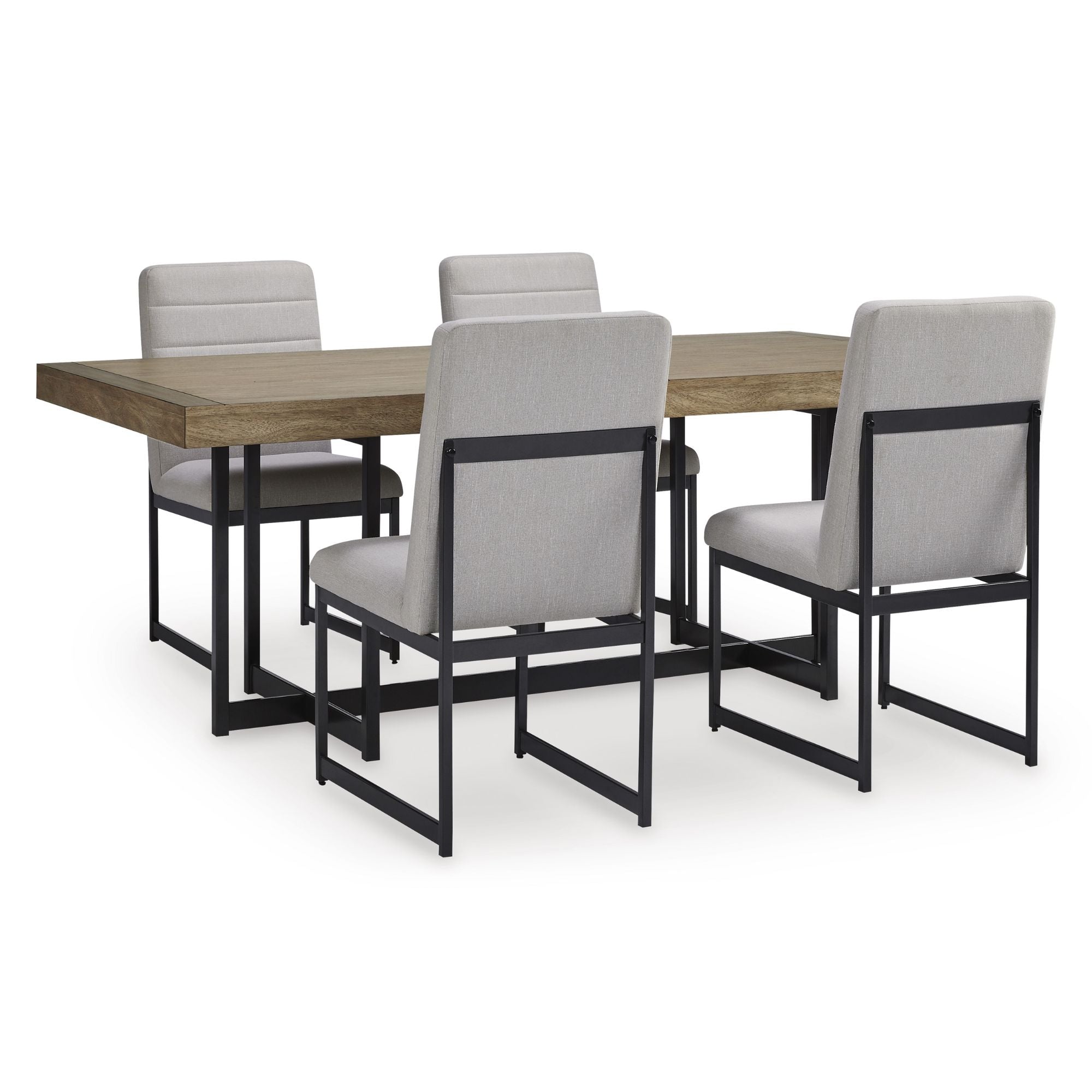 Tomtyn grey dining room set by Signature Ashley featuring a table and matching chairs in a modern style.