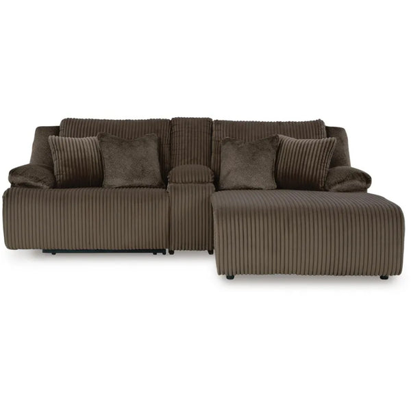 Top Tier 3-Piece Reclining Sectional Sofa with Chaise Brown | CastleUp Experience Centre Online Furniture