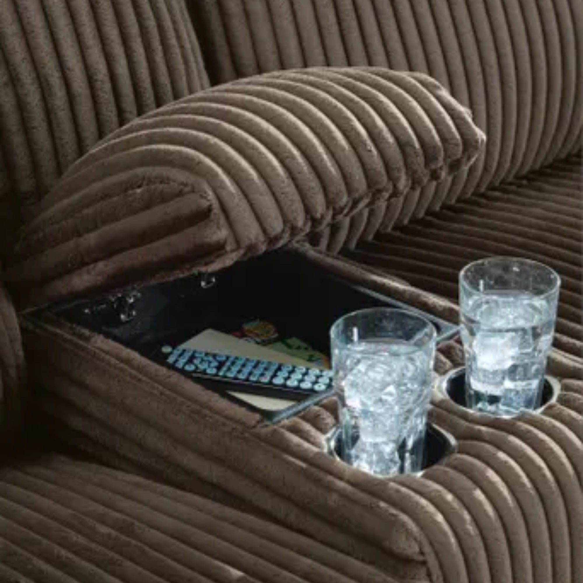 Top Tier 3-Piece Reclining Sectional Sofa with Chaise Brown