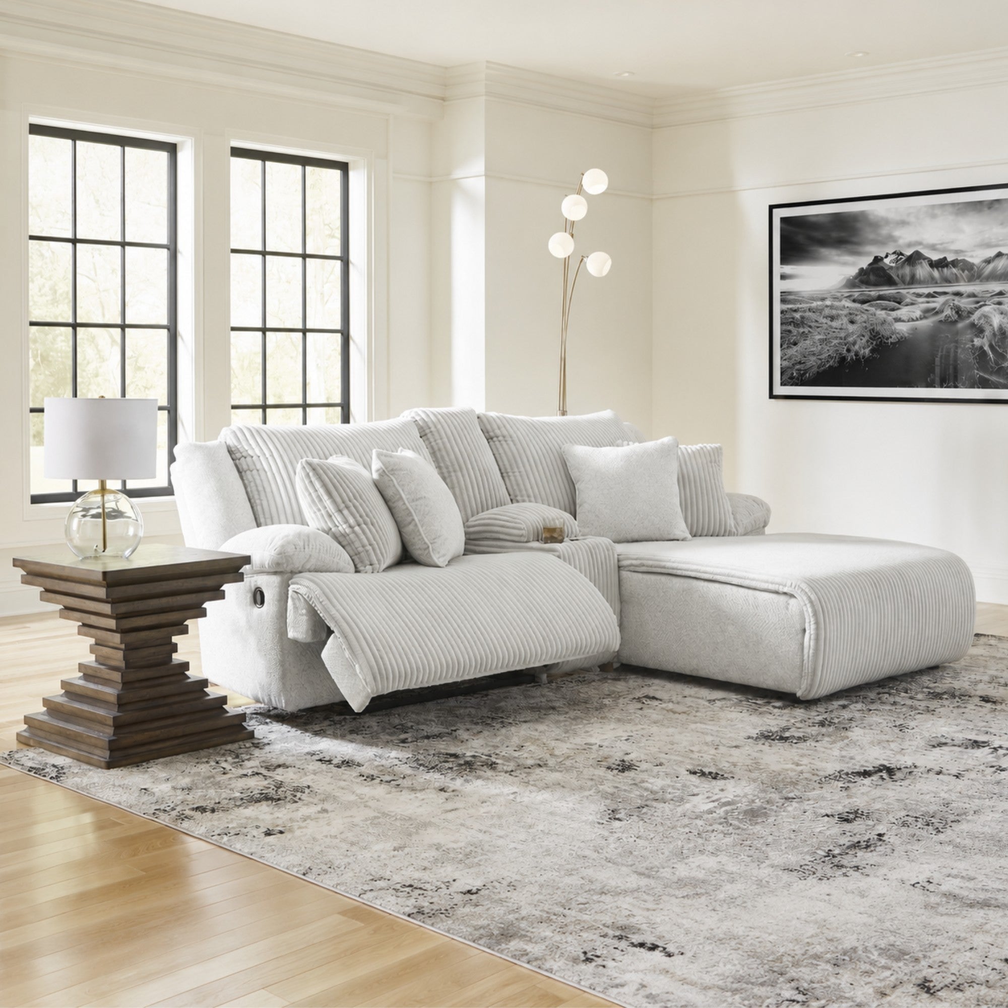 Top Tier 3-Piece Reclining Sectional Sofa with Chaise Alloy