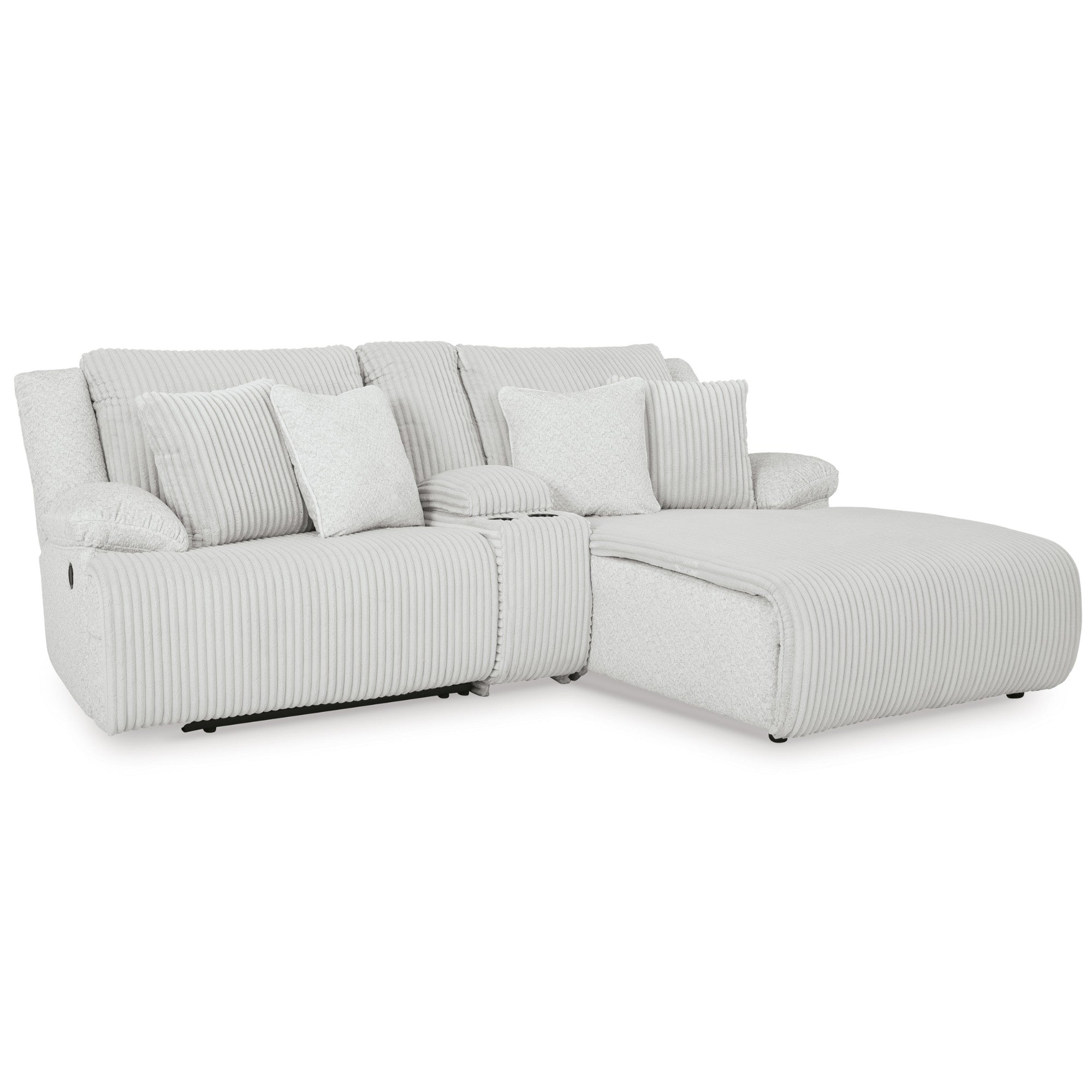 Top Tier 3-Piece Reclining Sectional Sofa with Chaise Alloy
