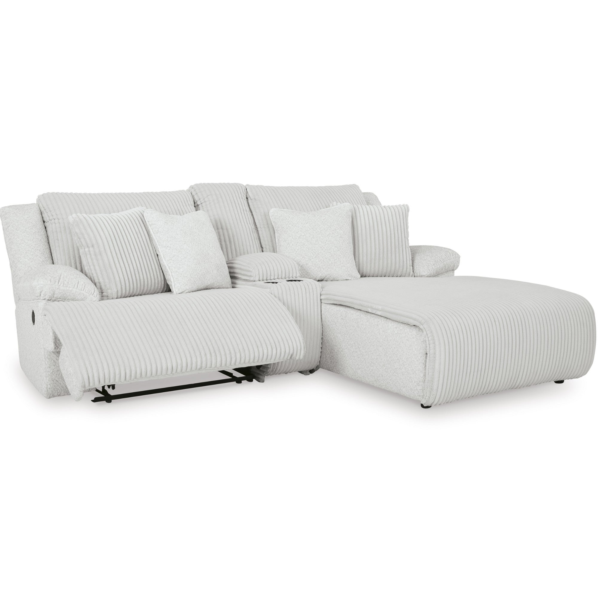 Top Tier 3-Piece Reclining Sectional Sofa with Chaise Alloy