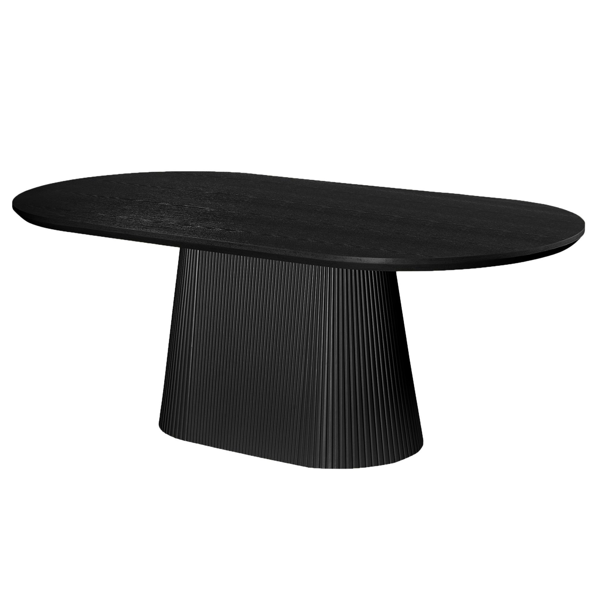 Tovas 79" Oval Dining Table in Black