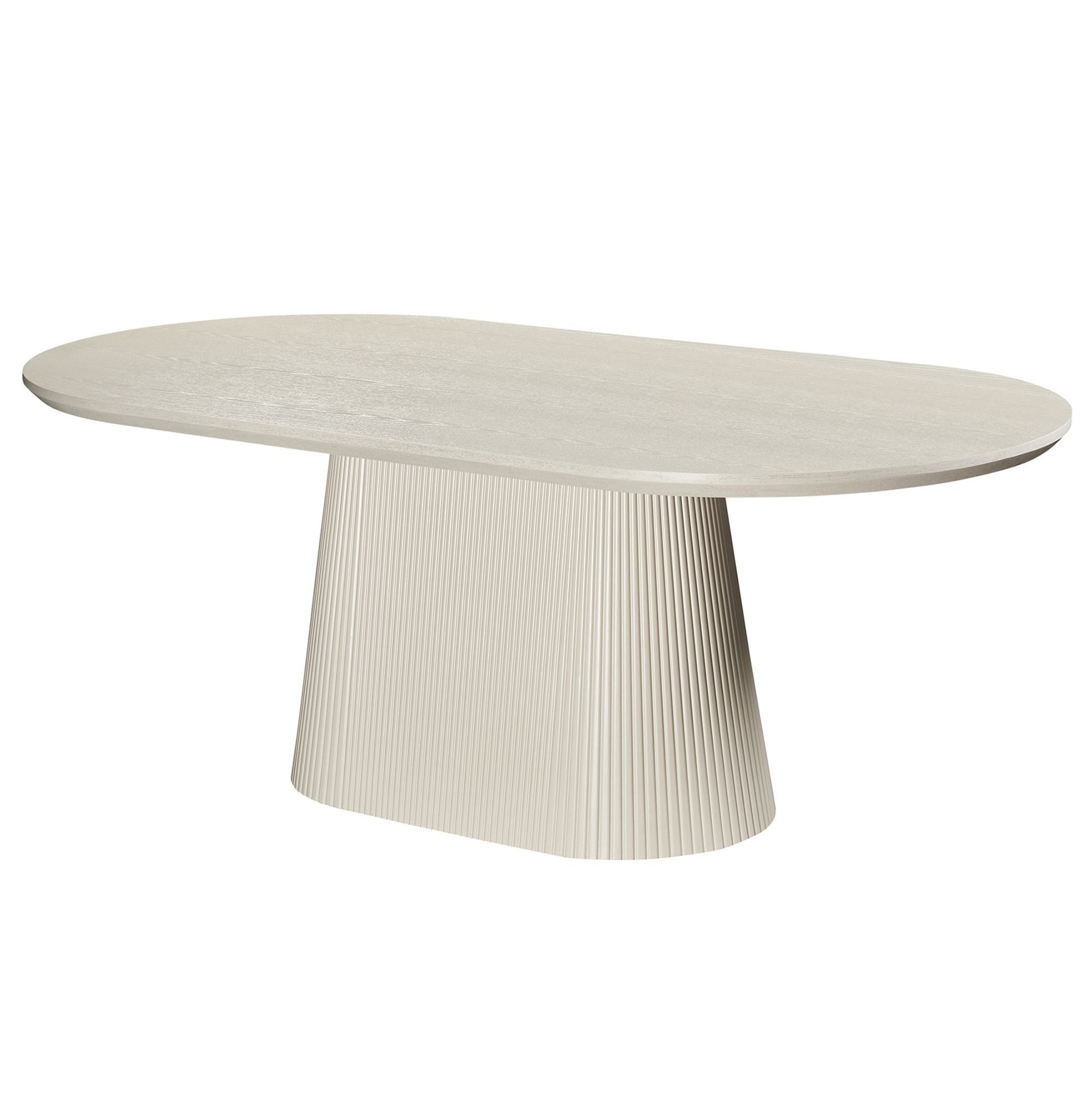 Tovas 79" Oval Dining Table in Ivory