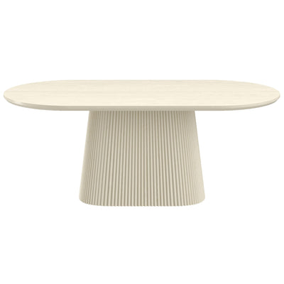 Tovas 79" Oval Dining Table in Ivory