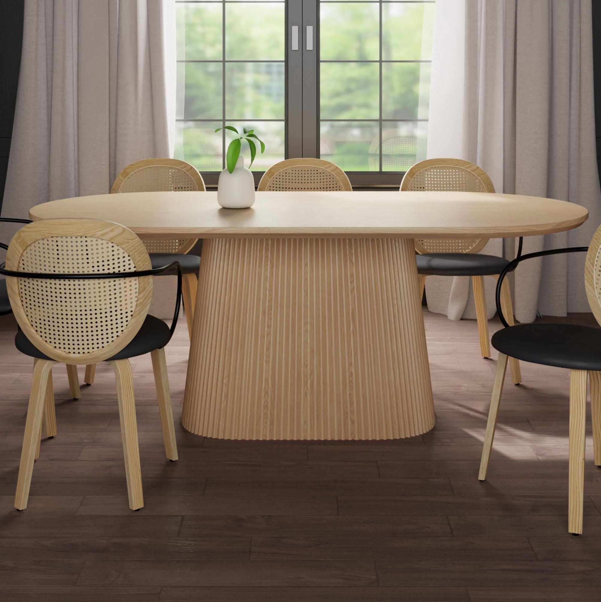 Tovas 79" Oval Dining Table in Natural