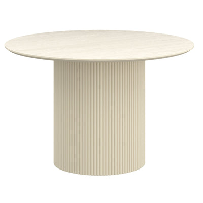 Tovas 47" Round Dining Table in Ivory