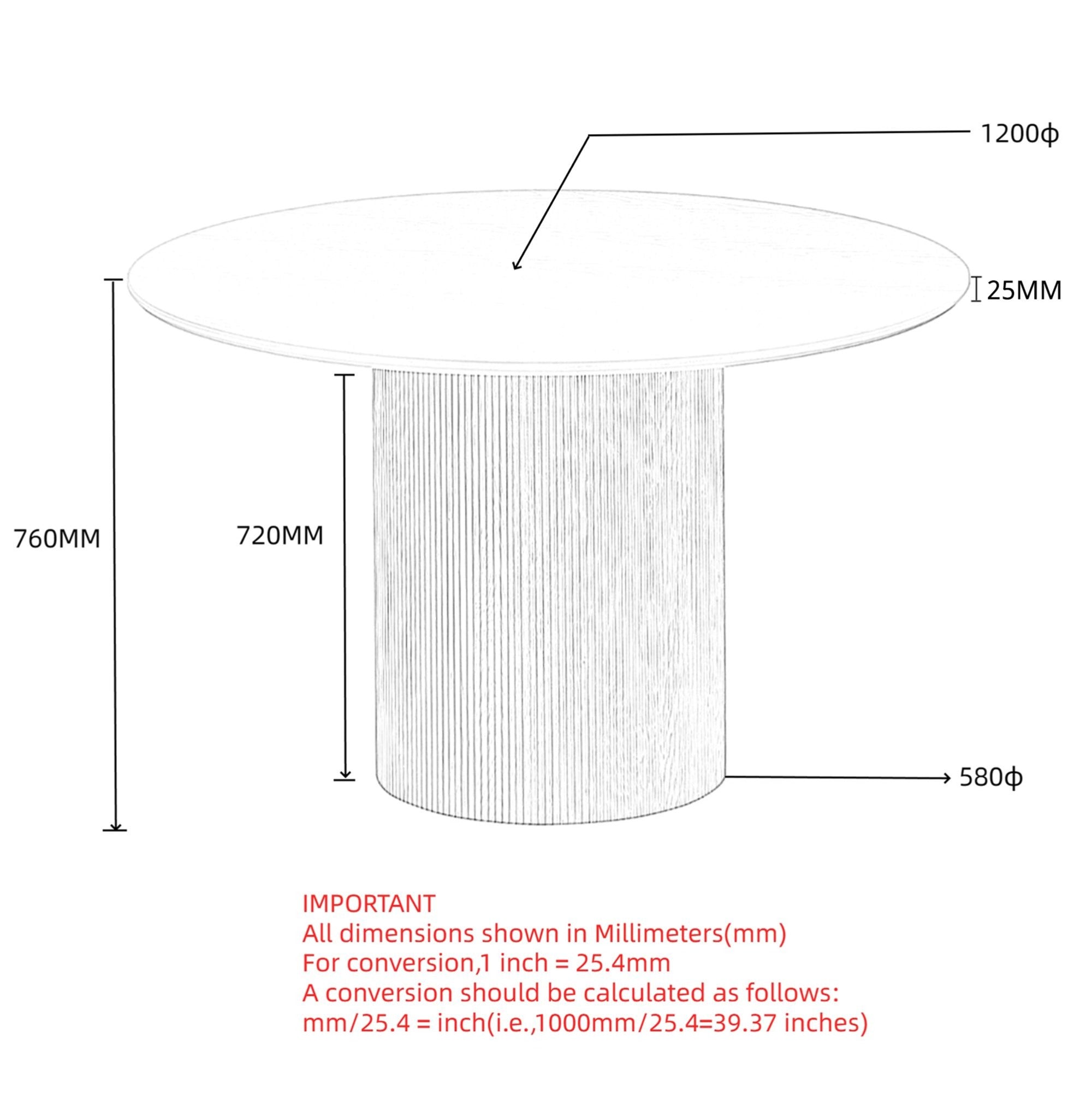 Tovas 47" Round Dining Table in Ivory