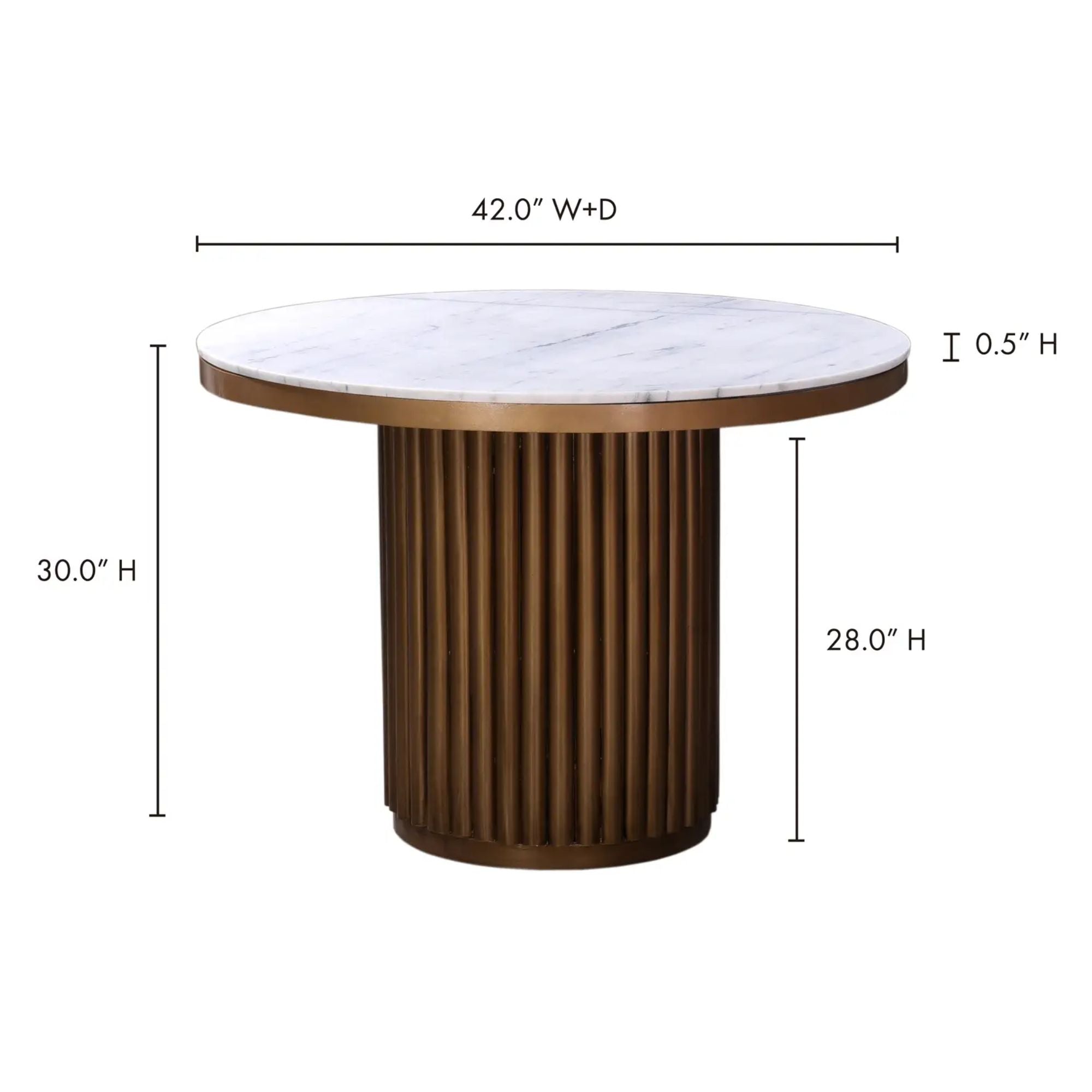 Moe's Home Tower Collection Dining Table White Marble | CastleUp Experience Centre Online Furniture