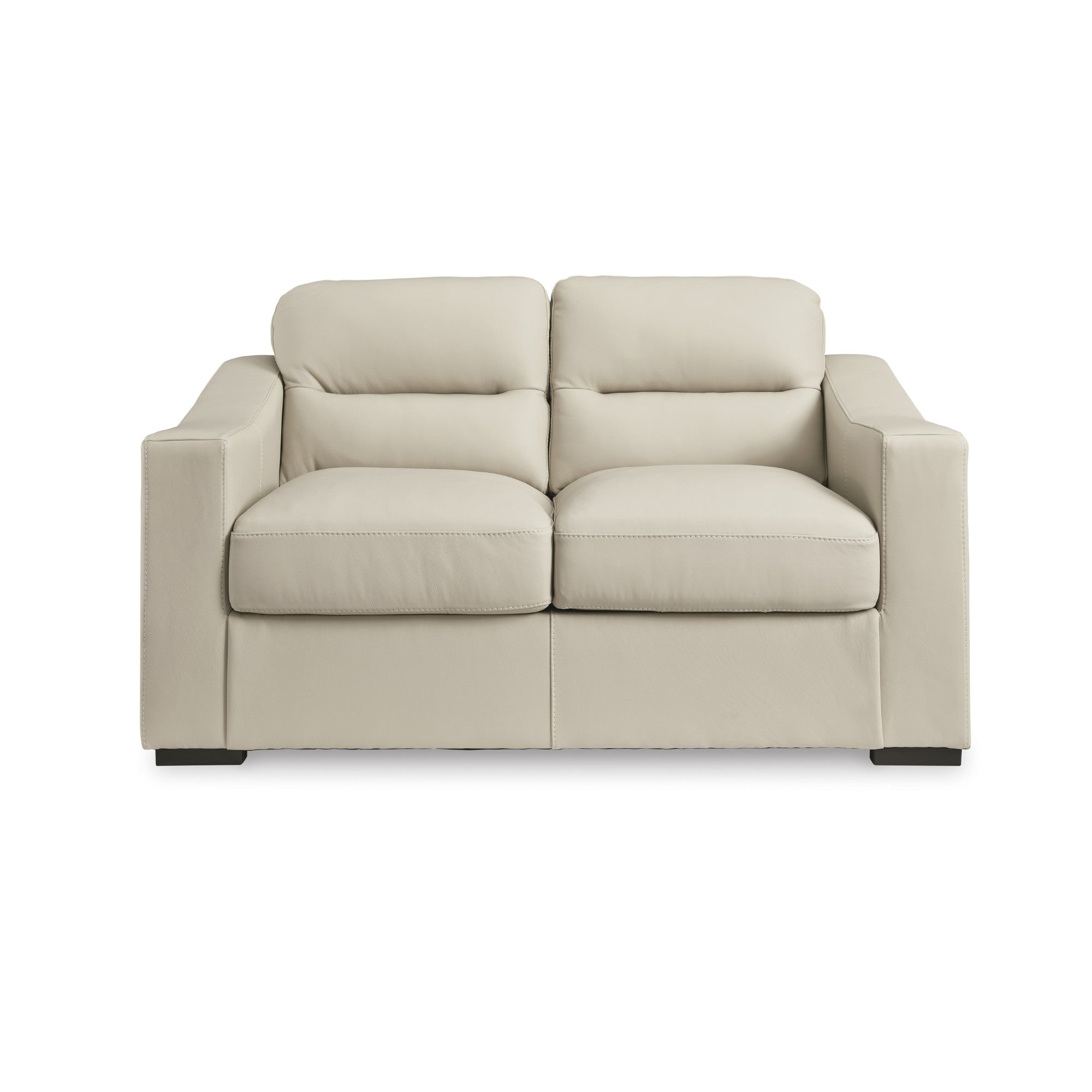 Treasure Trove Leather Loveseat Beige
