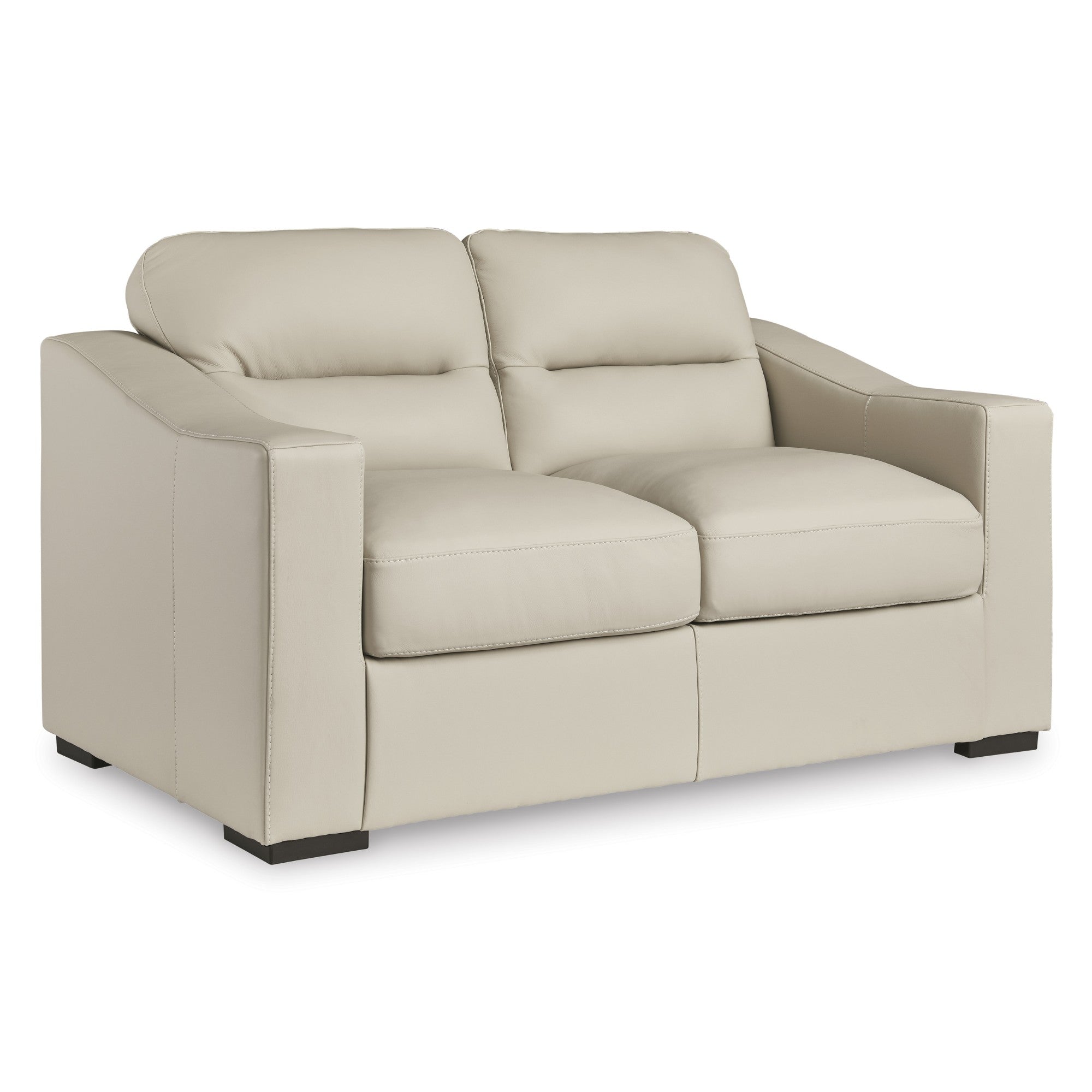 Treasure Trove Leather Loveseat Beige