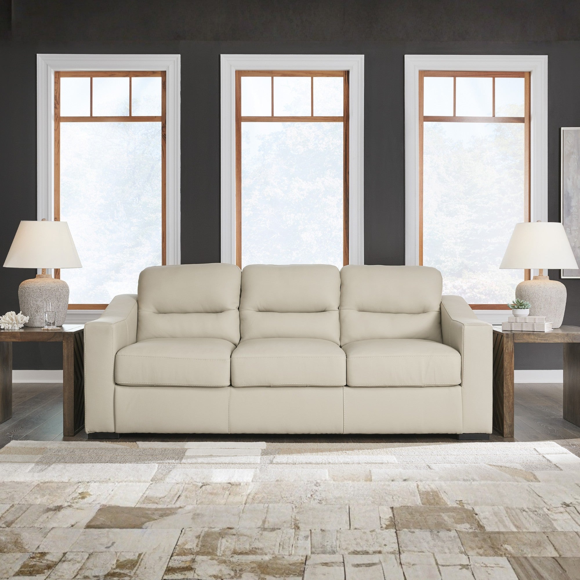 Treasure Trove Leather Sofa Beige