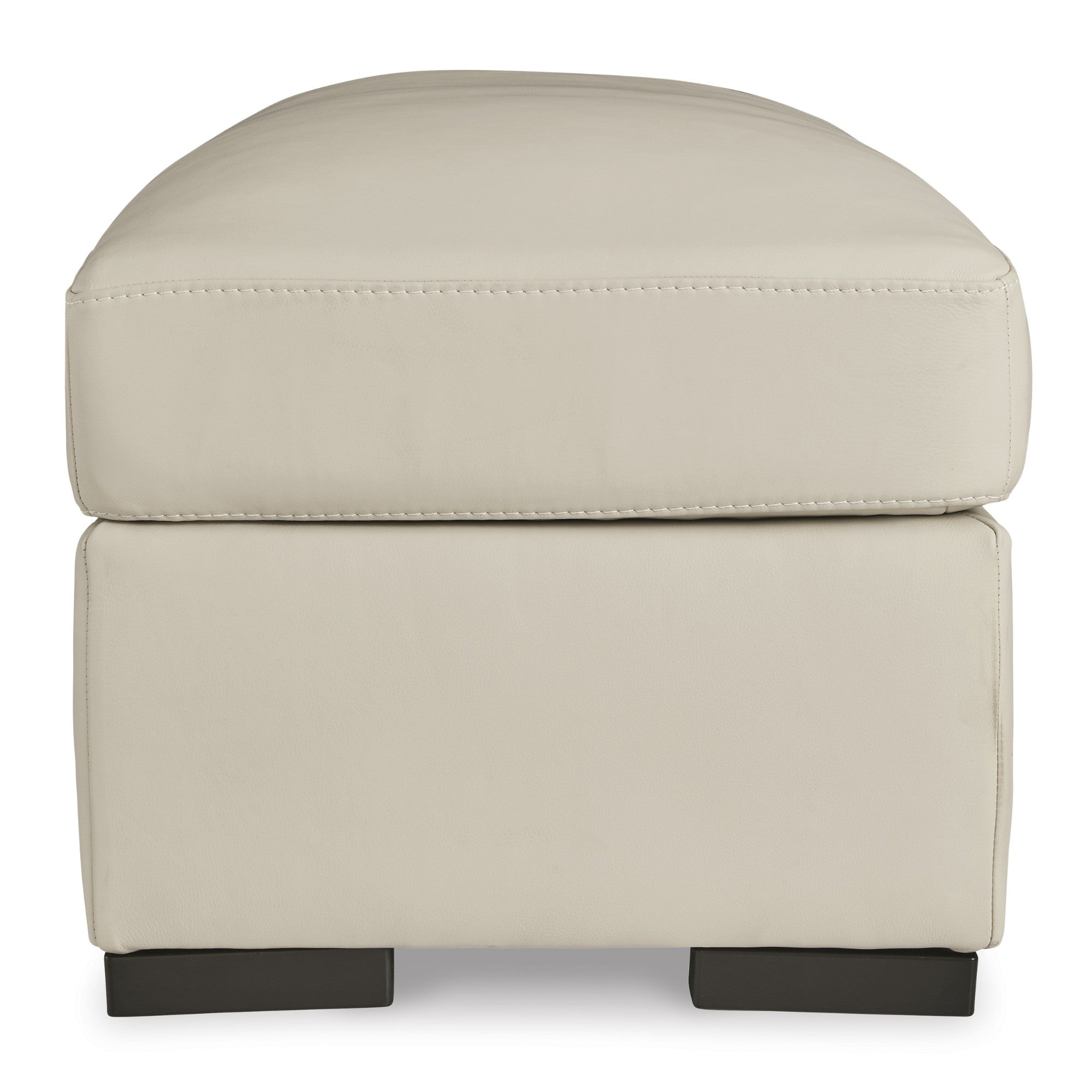 Treasure Trove Leather Ottoman Beige