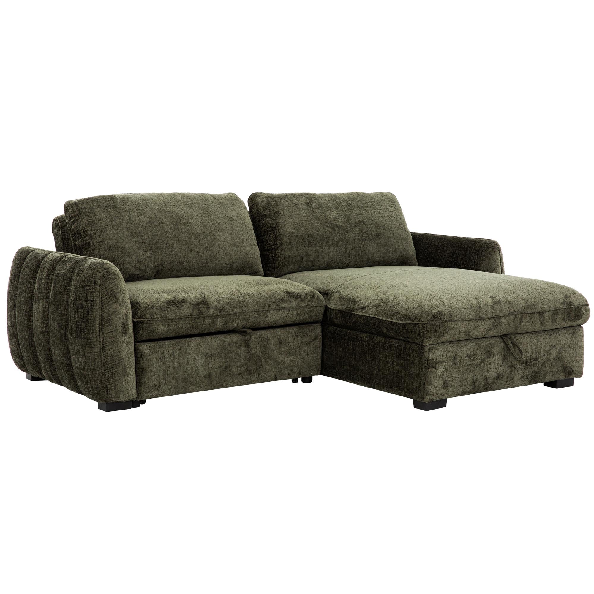 Tregenna Storage Chaise Sectional Sleeper Forest Green (Pre-Order)