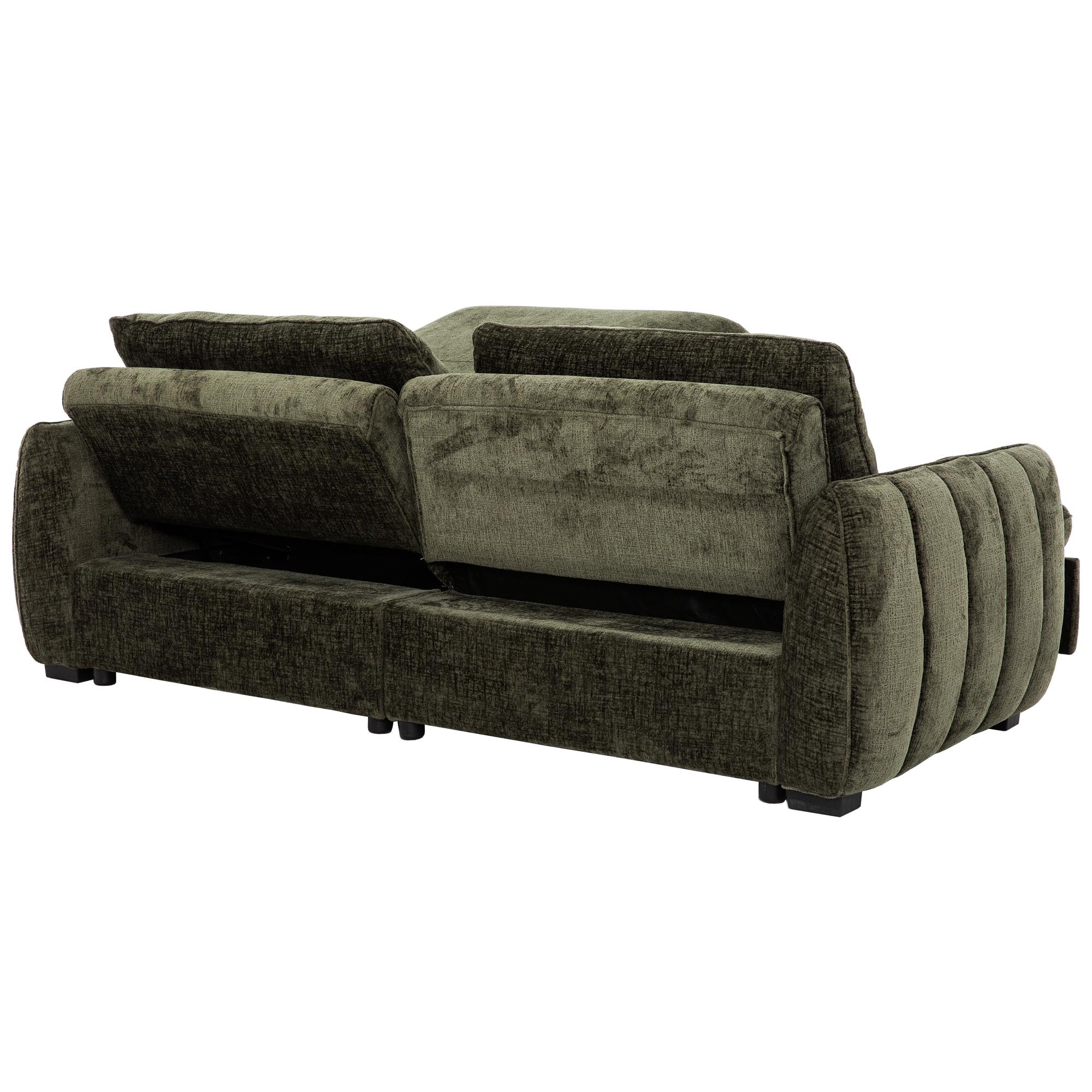 Tregenna Storage Chaise Sectional Sleeper Forest Green (Pre-Order)