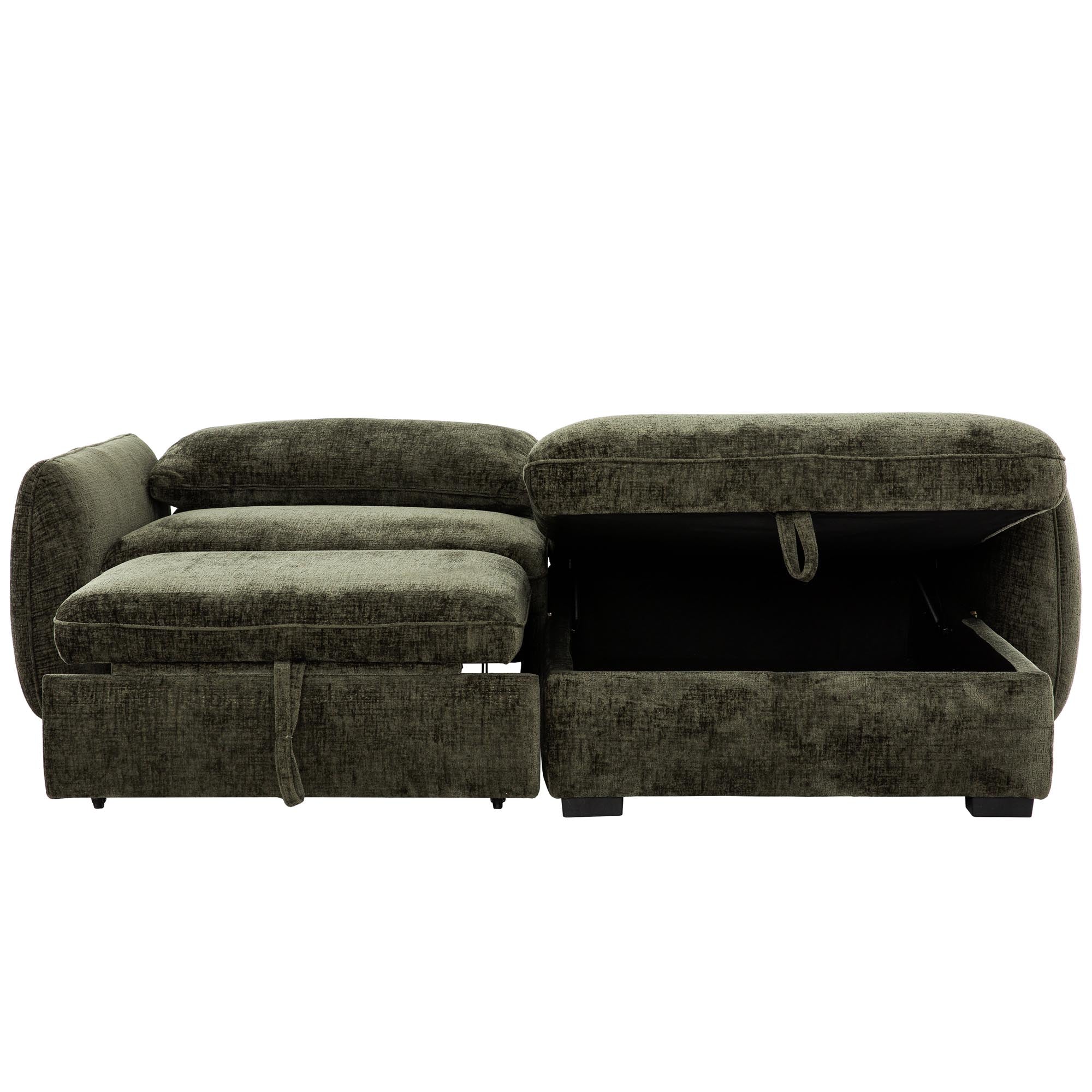 Tregenna Storage Chaise Sectional Sleeper Forest Green (Pre-Order)