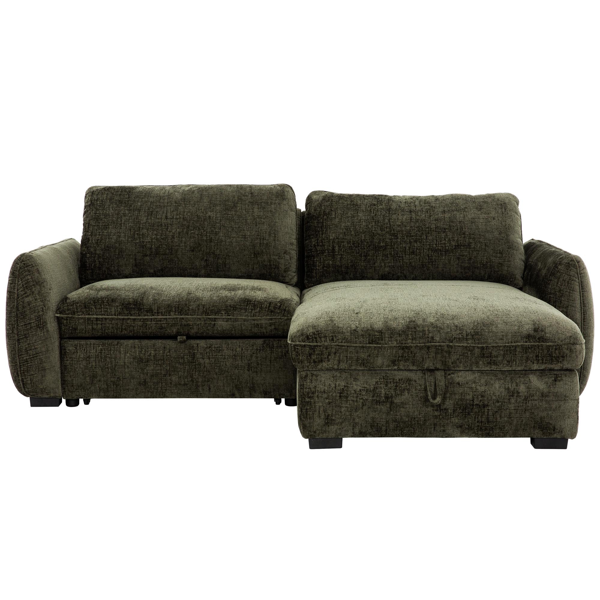 Tregenna Storage Chaise Sectional Sleeper Forest Green (Pre-Order)