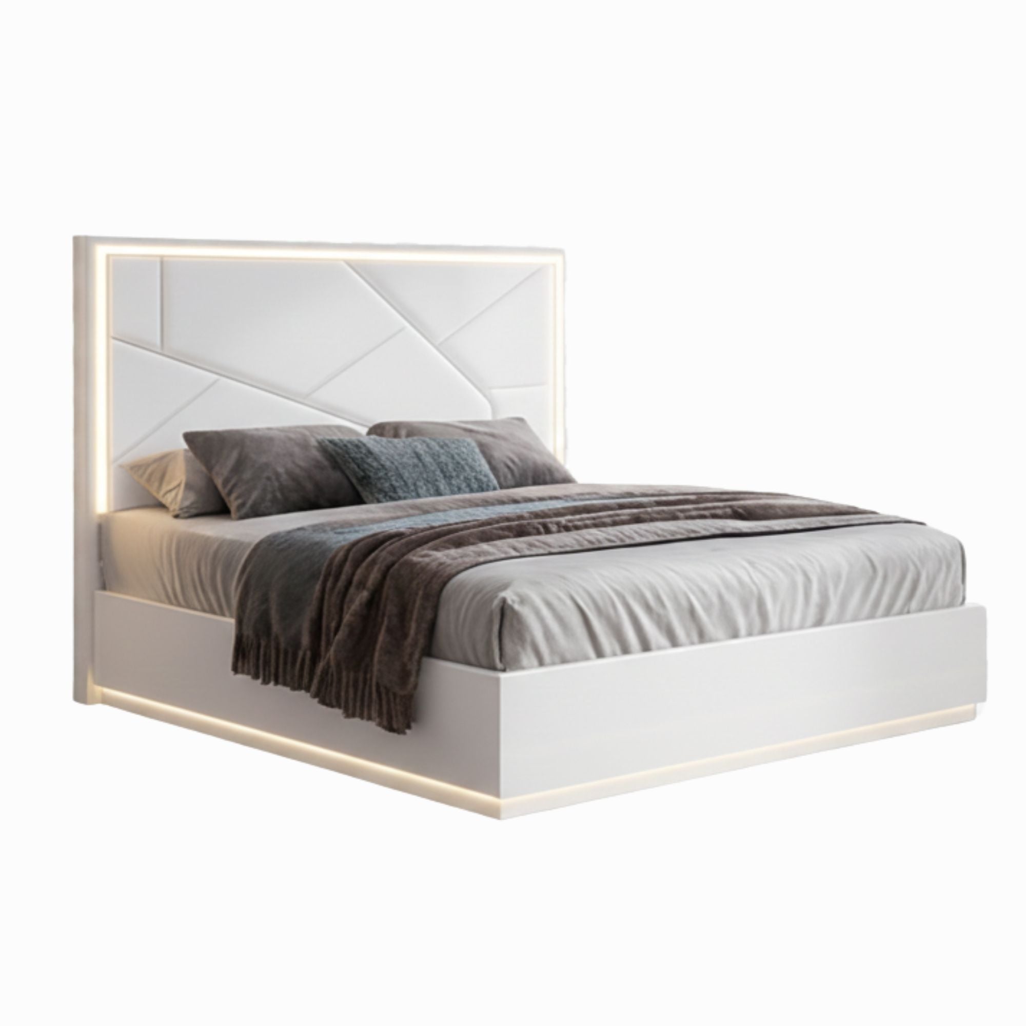 Tresoria Lacquer Finish Lift-Up Storage Bed in White | CastleUp Experience Centre