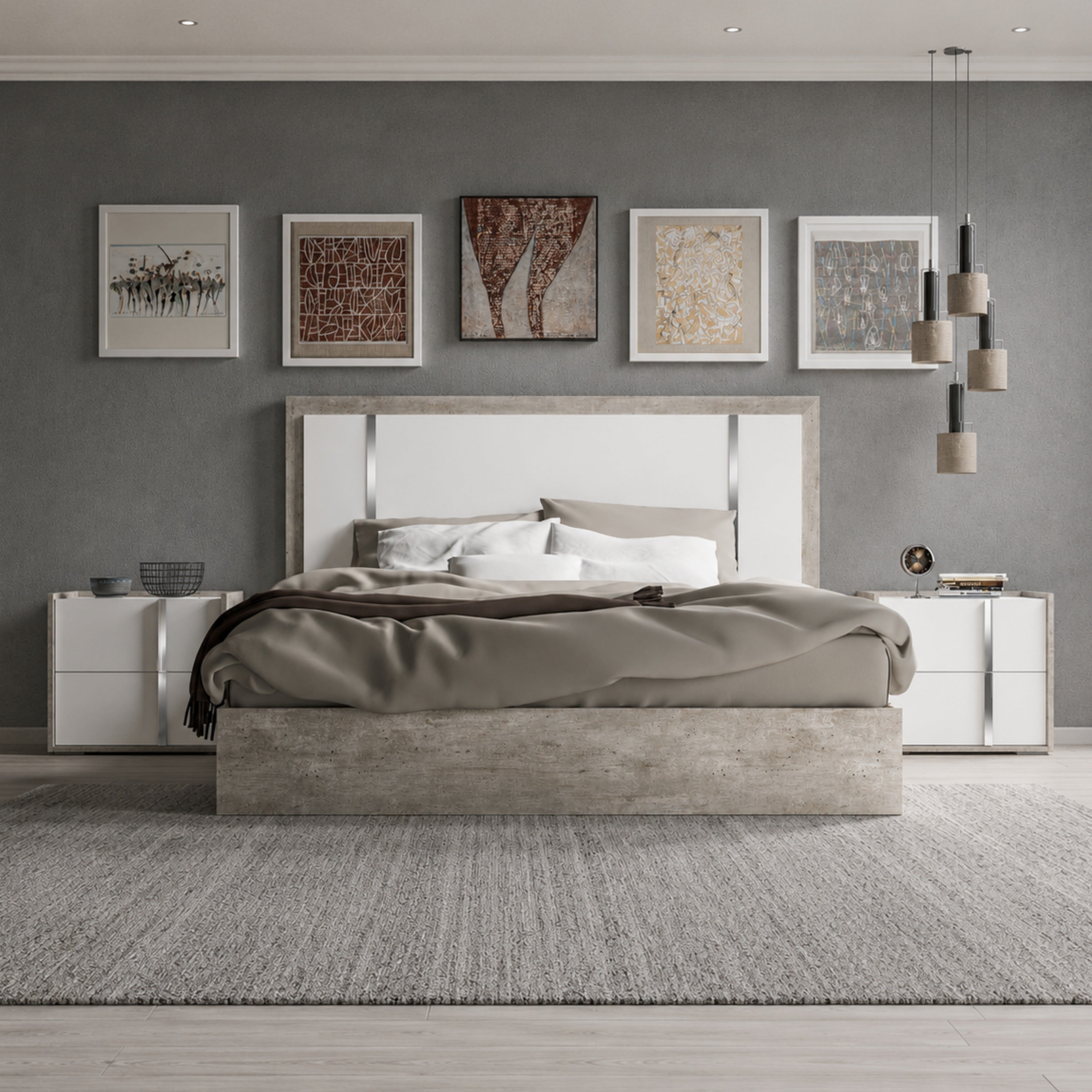 Made in Italy Treviso Italian Modern Panel Bed