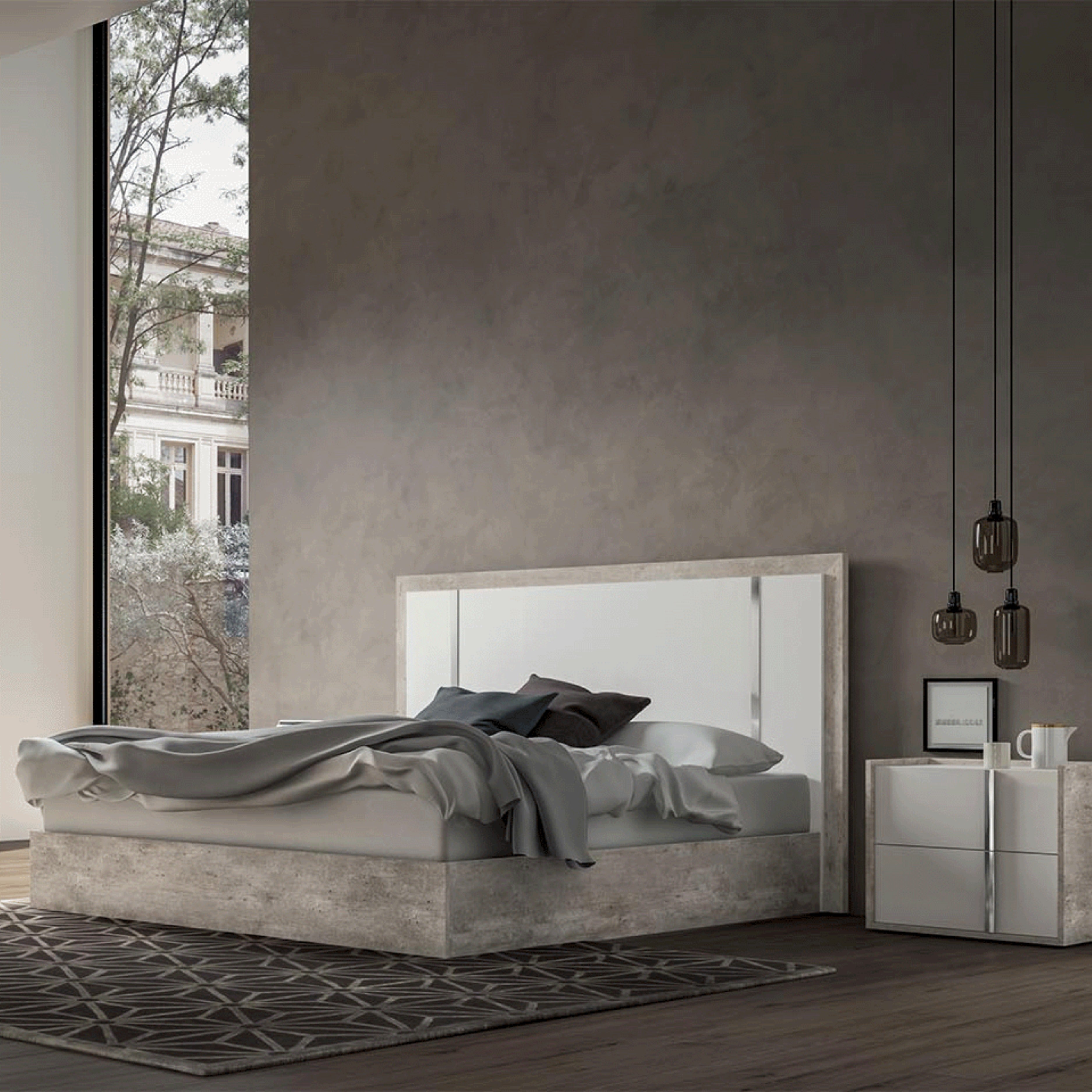 Made in Italy Treviso Italian Modern Panel Bed