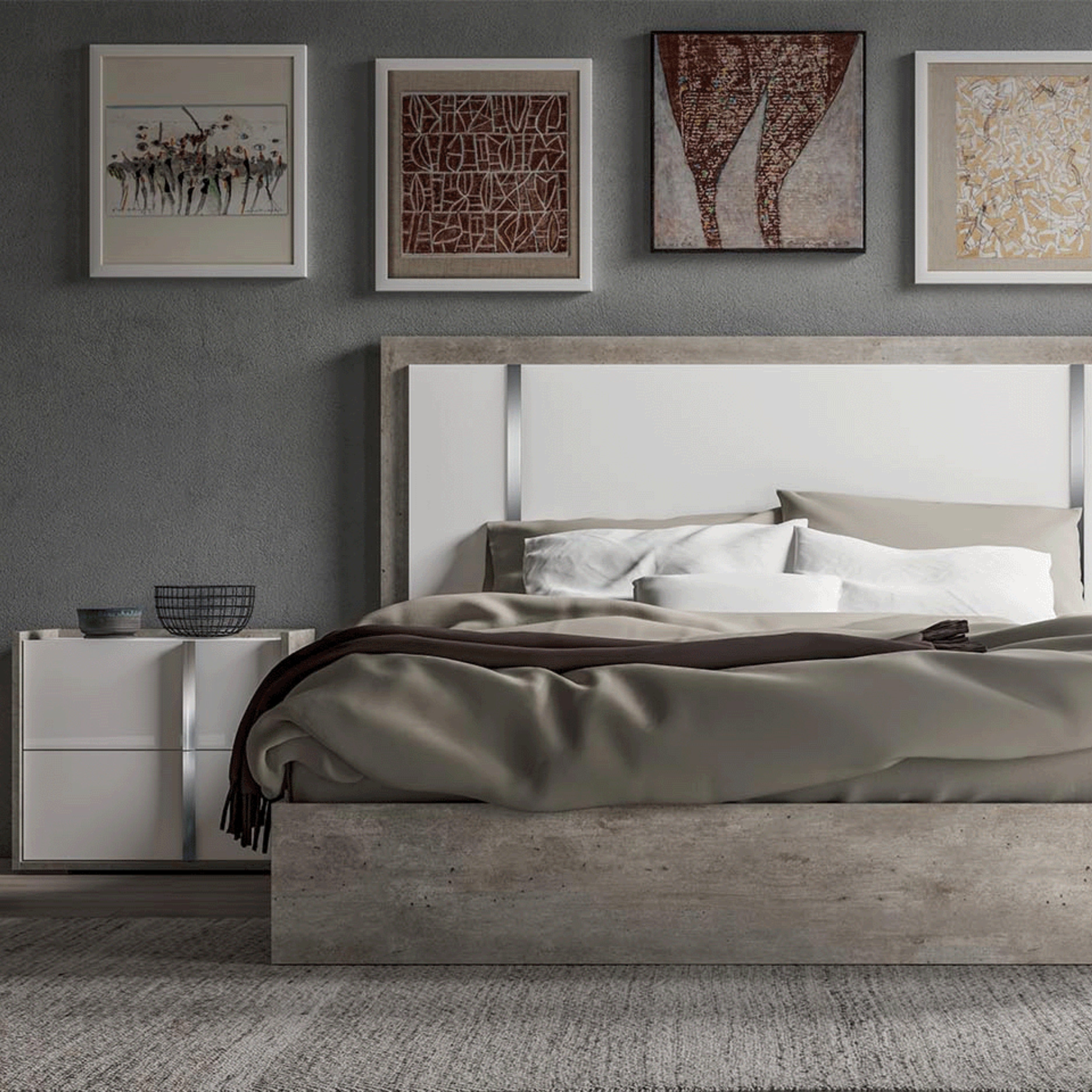 Made in Italy Treviso Italian Modern Panel Bed